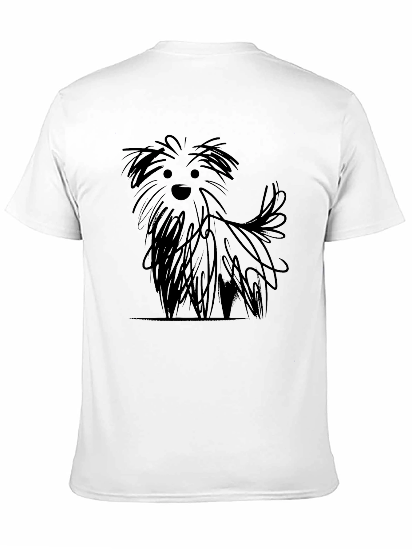 Black Dog Sketch Black T-Shirt view 11