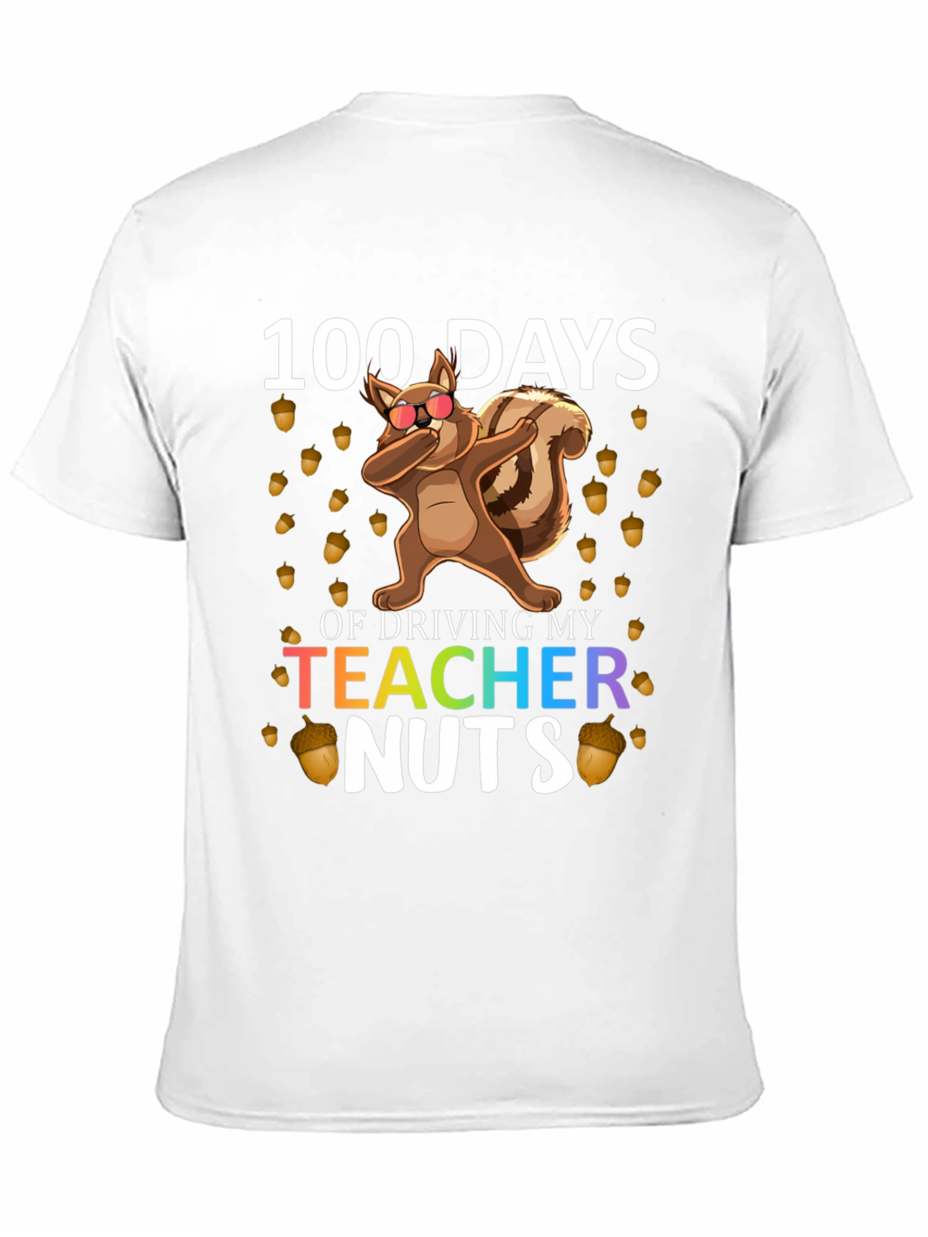 Black 100 Days of School Teacher Nuts T-Shirt view 11