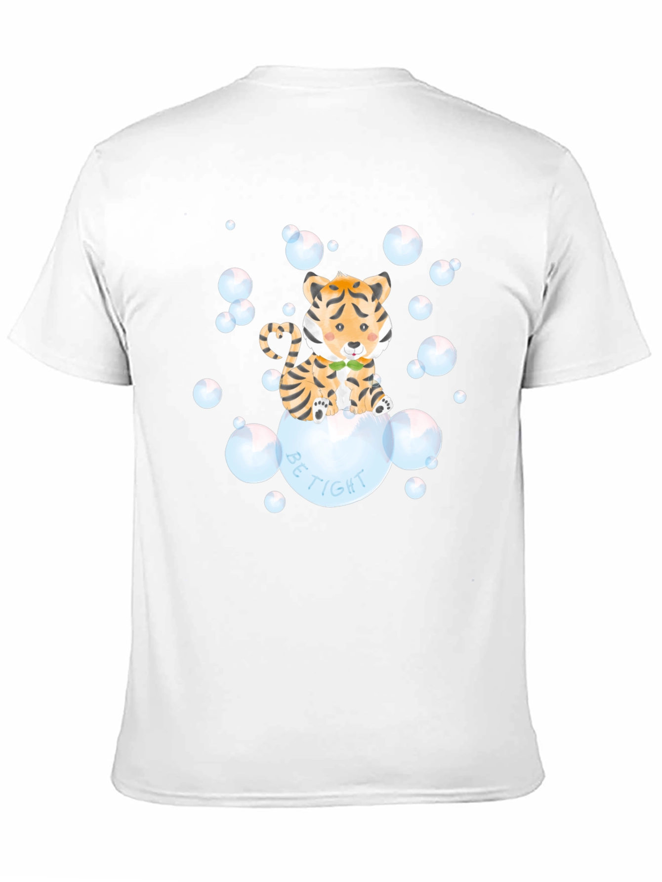Black Cute Tiger Bubbles Graphic T-Shirt view 11