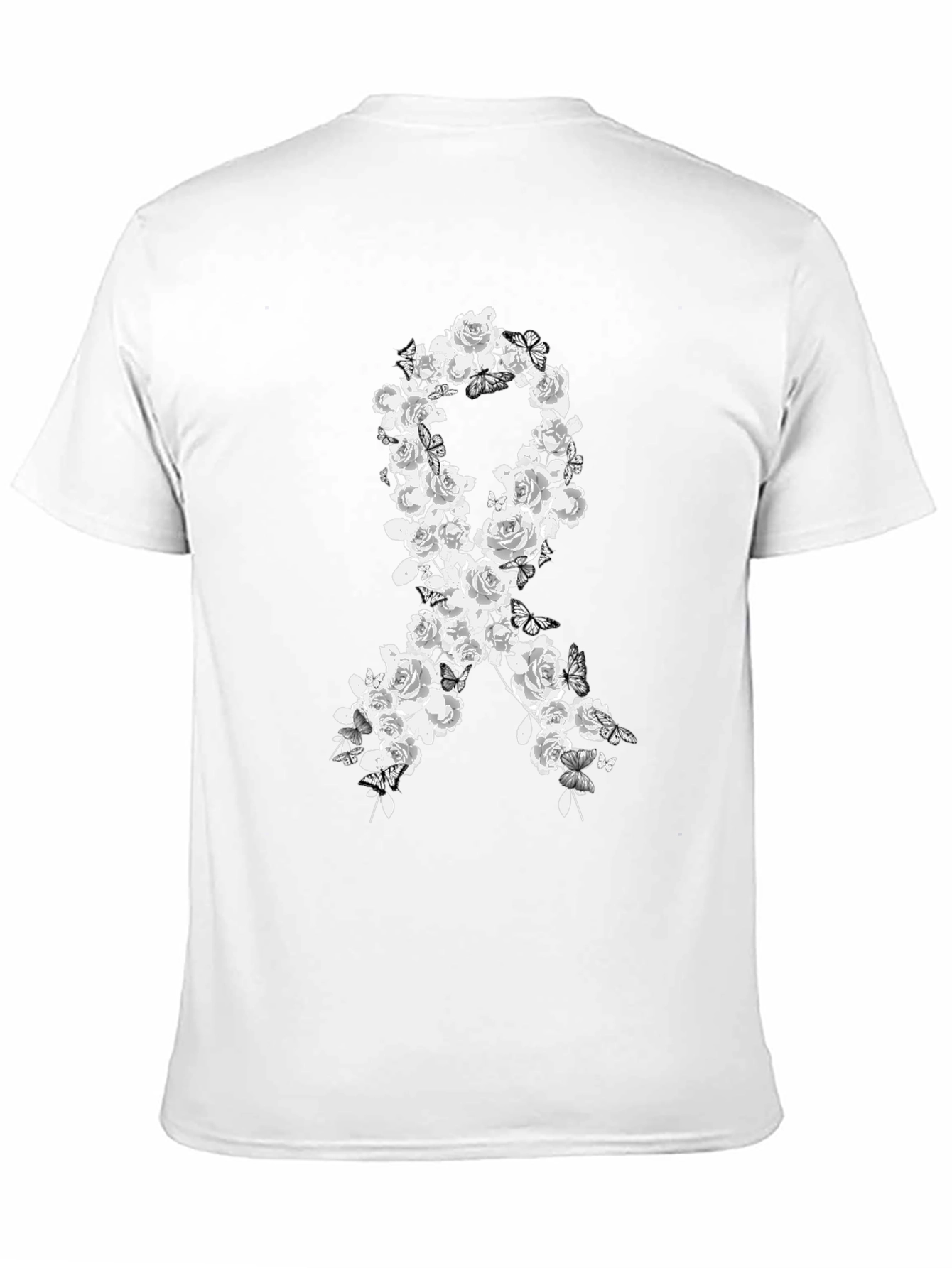 Black Floral Ribbon Graphic Tee - Awareness & Support view 11