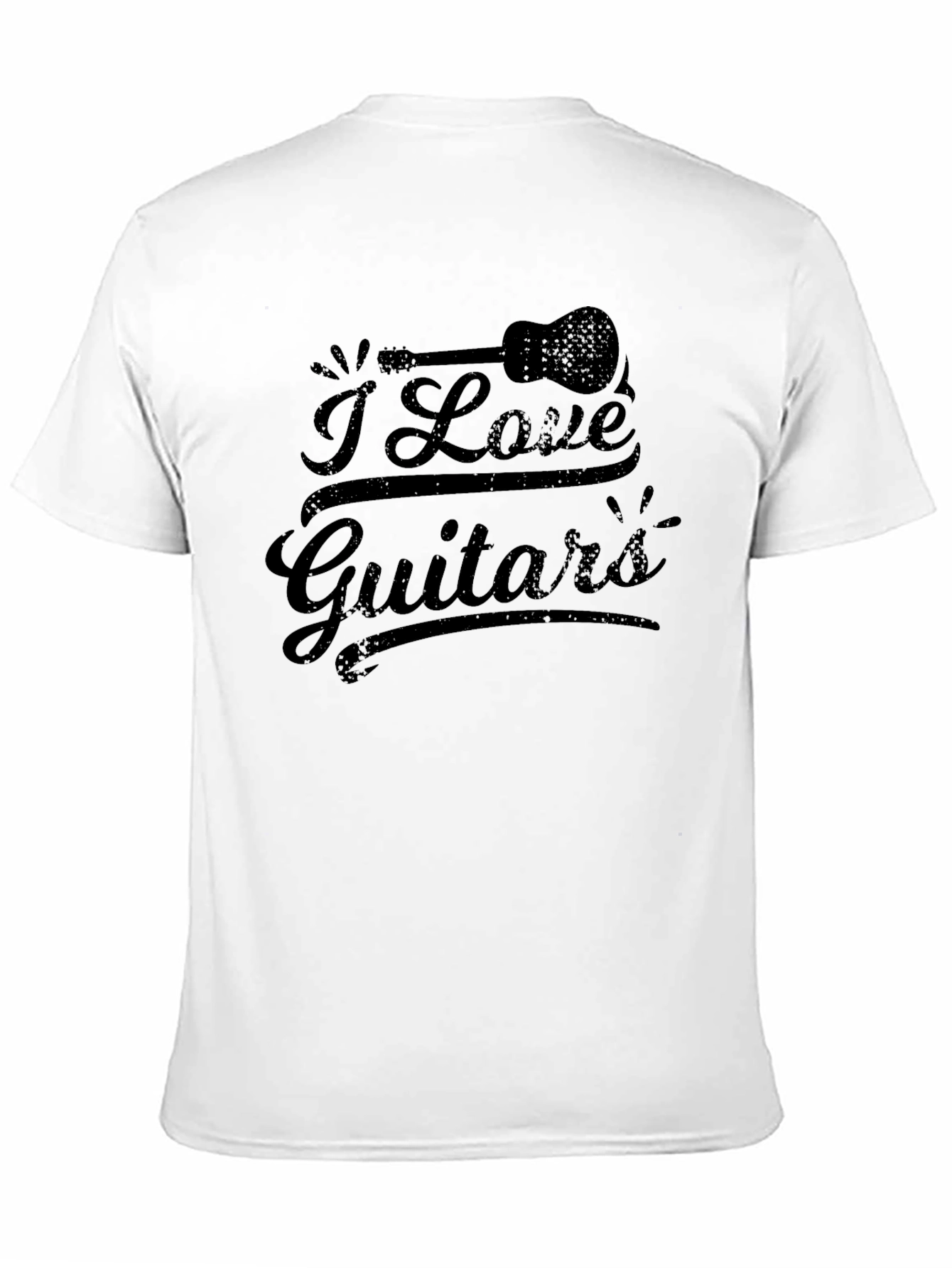 Black I Love Guitars Black Graphic Tee - Music Lover T-Shirt view 11