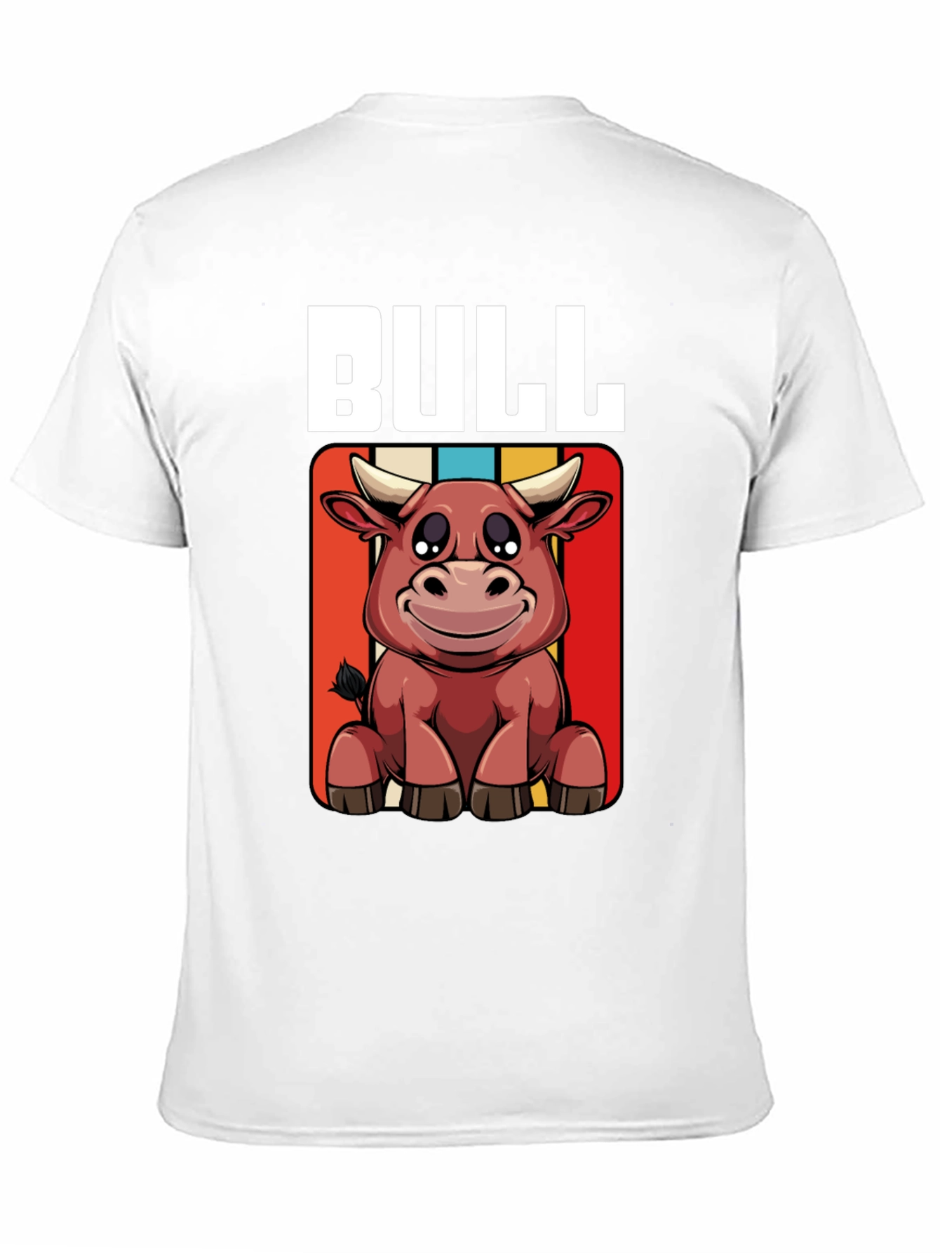 Black Bull Cartoon Graphic Tee - Black Cotton T-Shirt view 11
