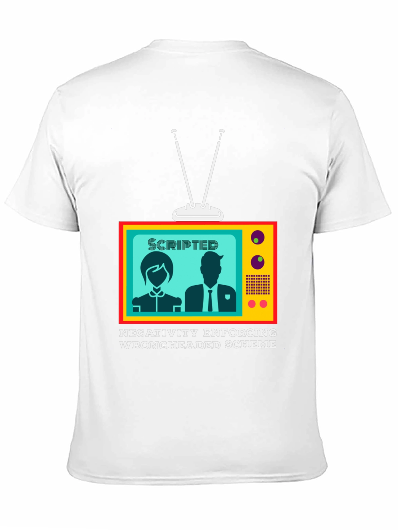 Black Scripted TV Graphic Tee - Enforcing Negativity view 11