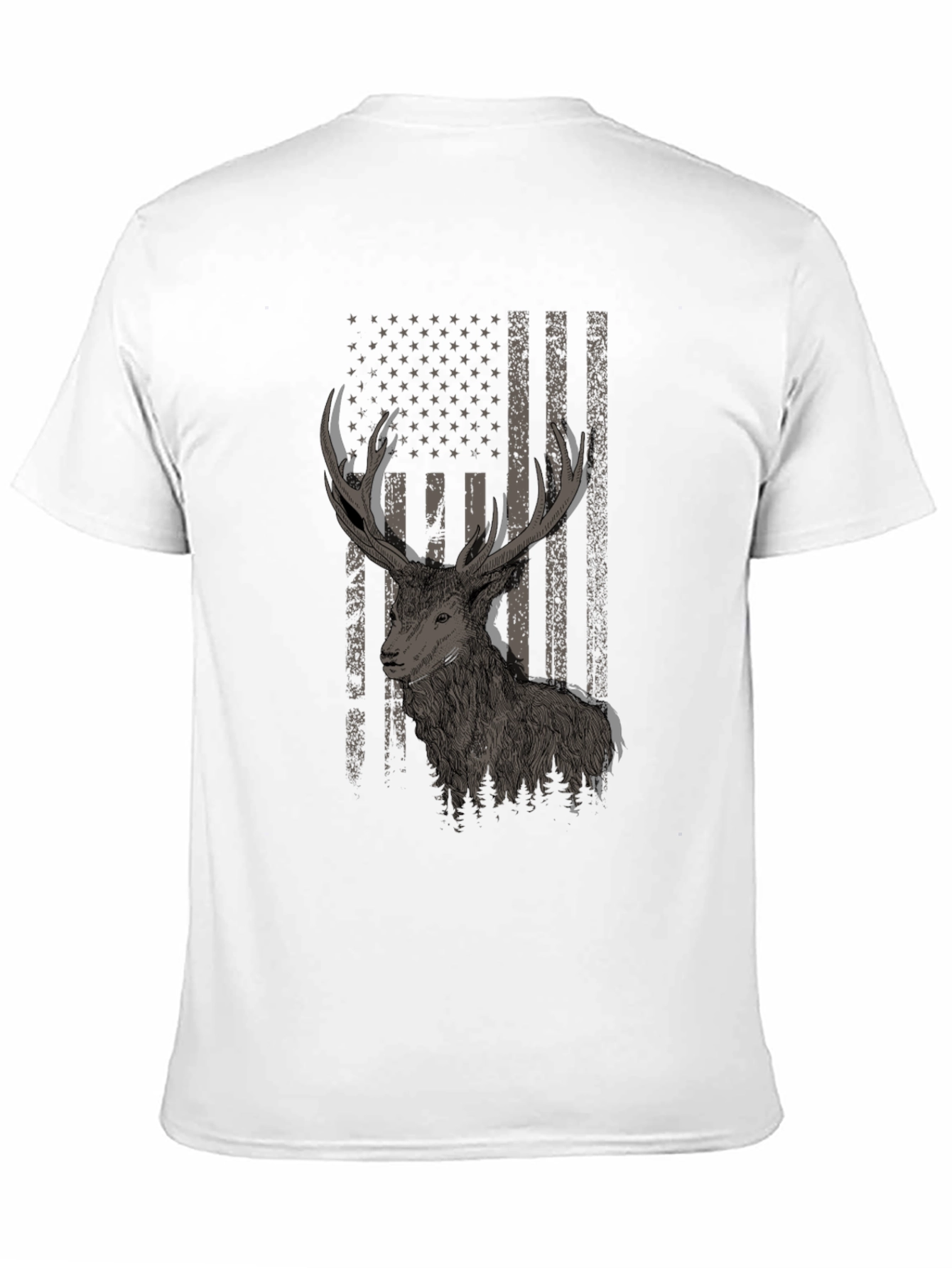 Black Deer Flag Graphic Tee - Black Cotton Blend view 11