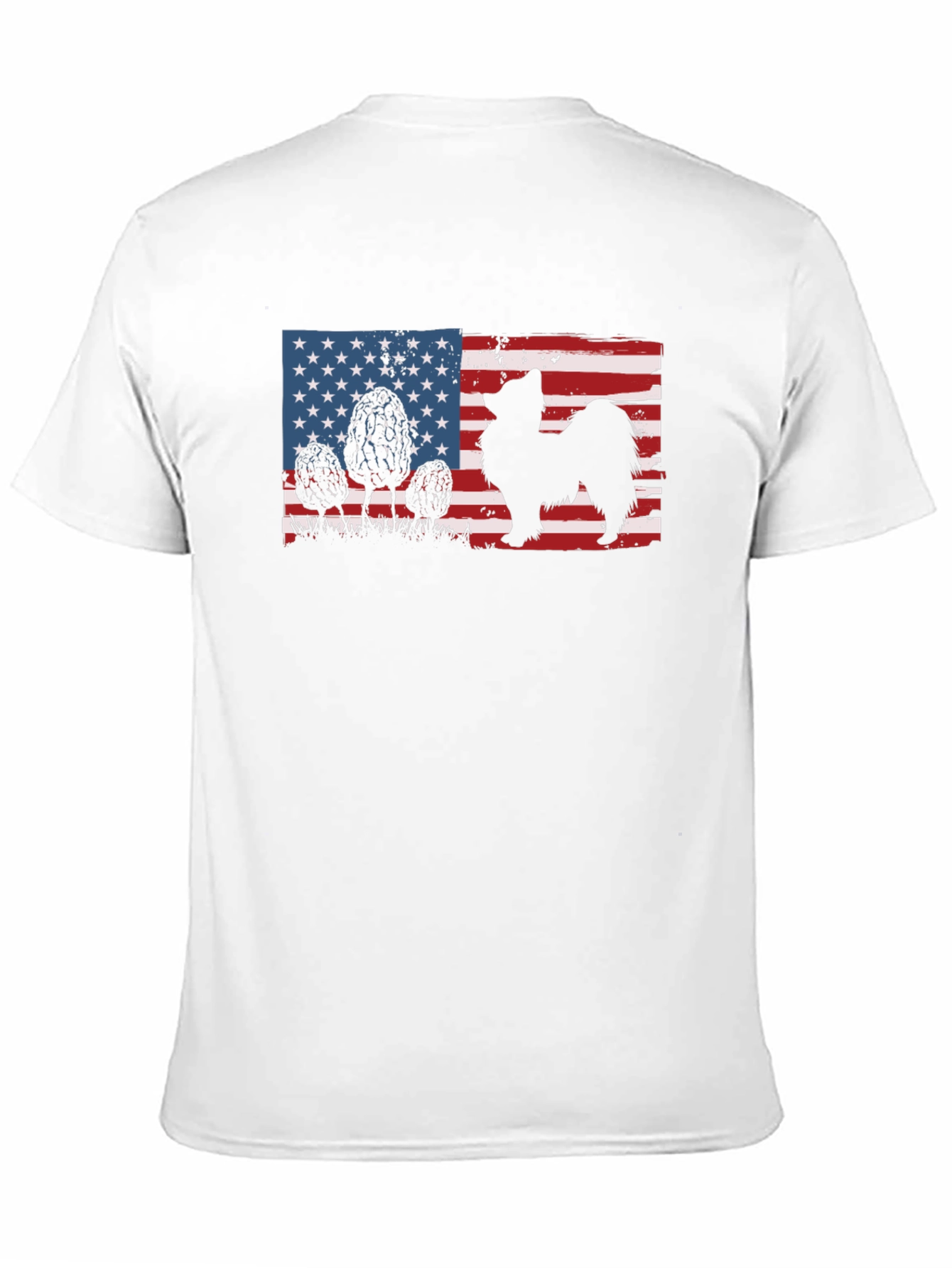 Black American Flag Dog Silhouette T-Shirt view 11
