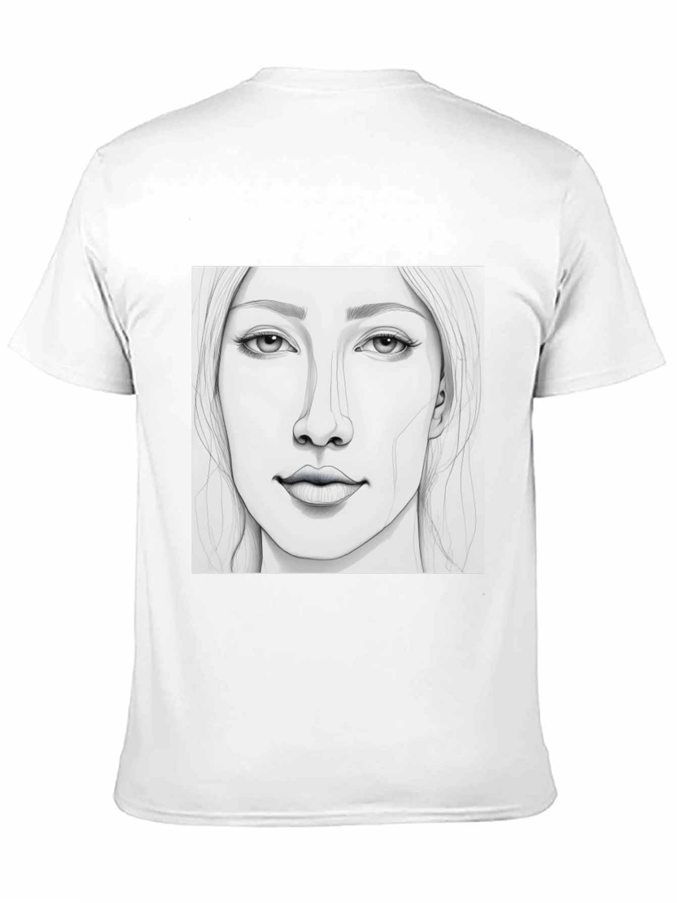 Black Sketch Portrait Black T-Shirt view 11