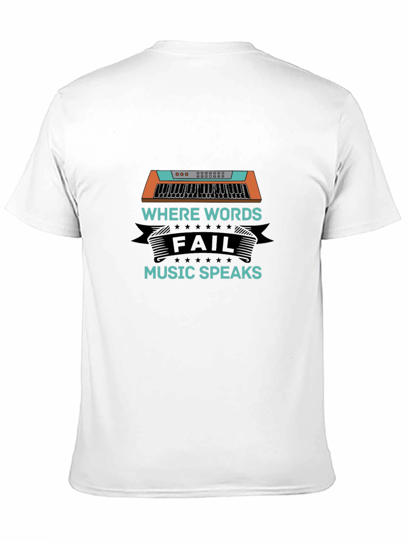 Black Music Speaks T-Shirt - Keyboard Design view 11