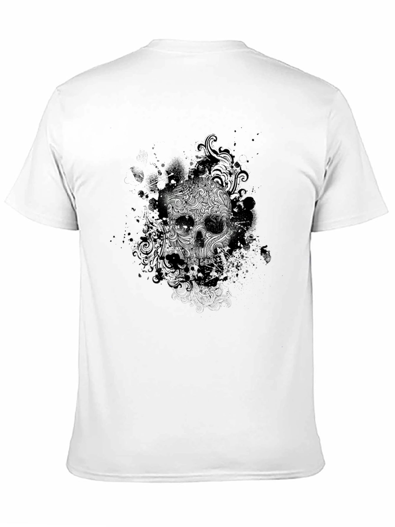 Black Skull Graphic Black T-Shirt - Artistic Design view 11