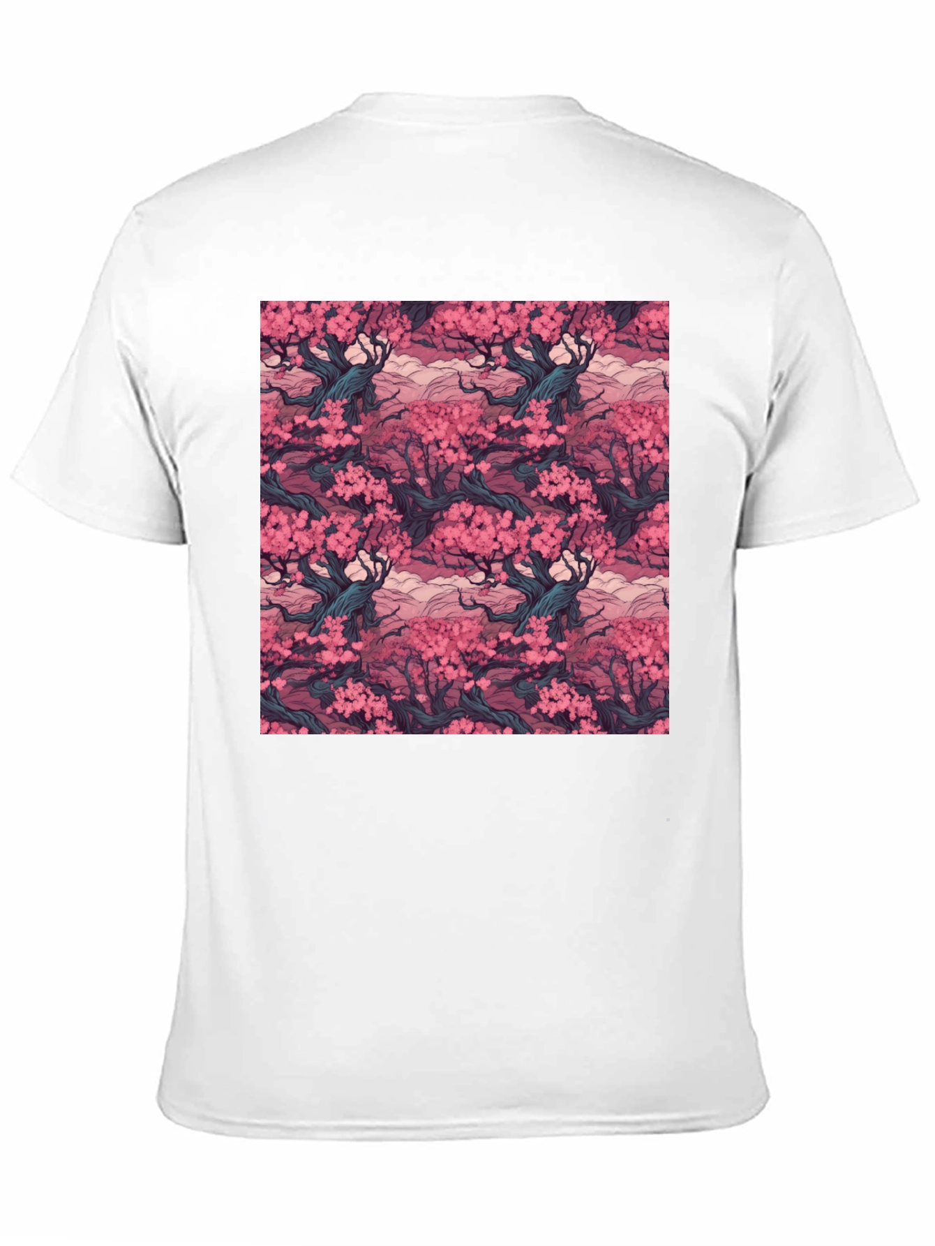 Black Cherry Blossom T-Shirt, Black, Relaxed Fit view 11