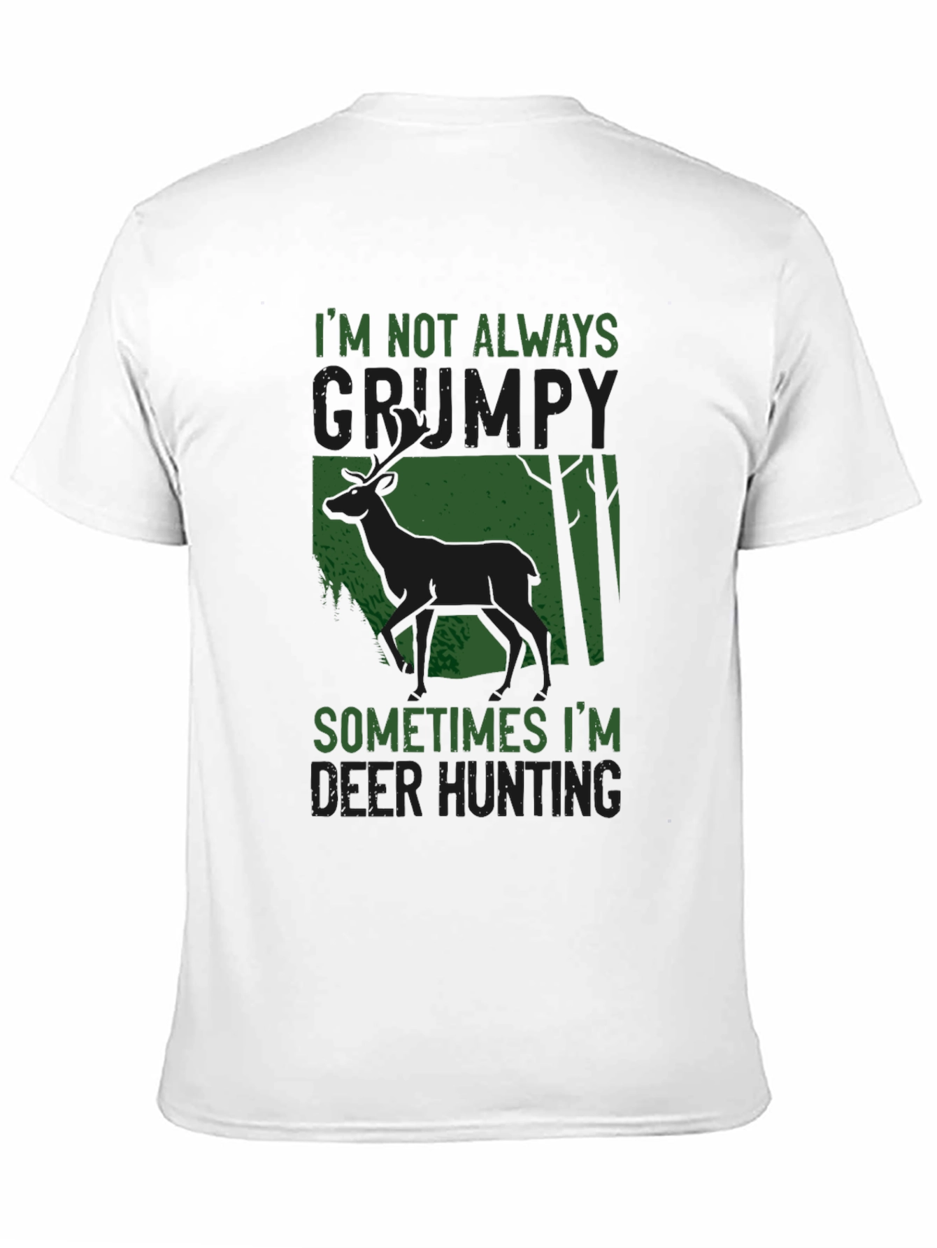 Black Grumpy Deer Hunting T-Shirt: Funny Graphic Tee view 11