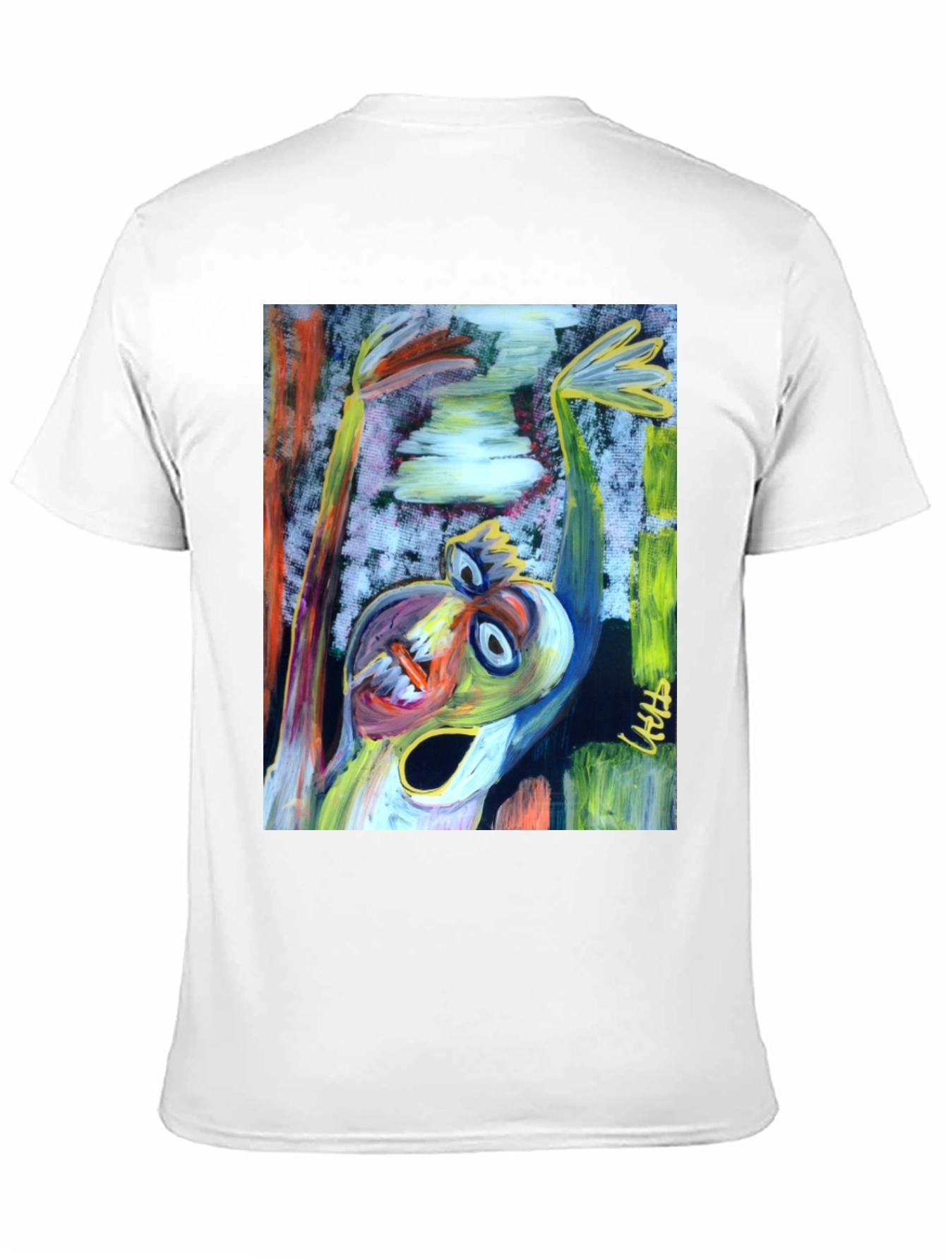 Black Abstract Art Graphic Print Black T-Shirt view 11