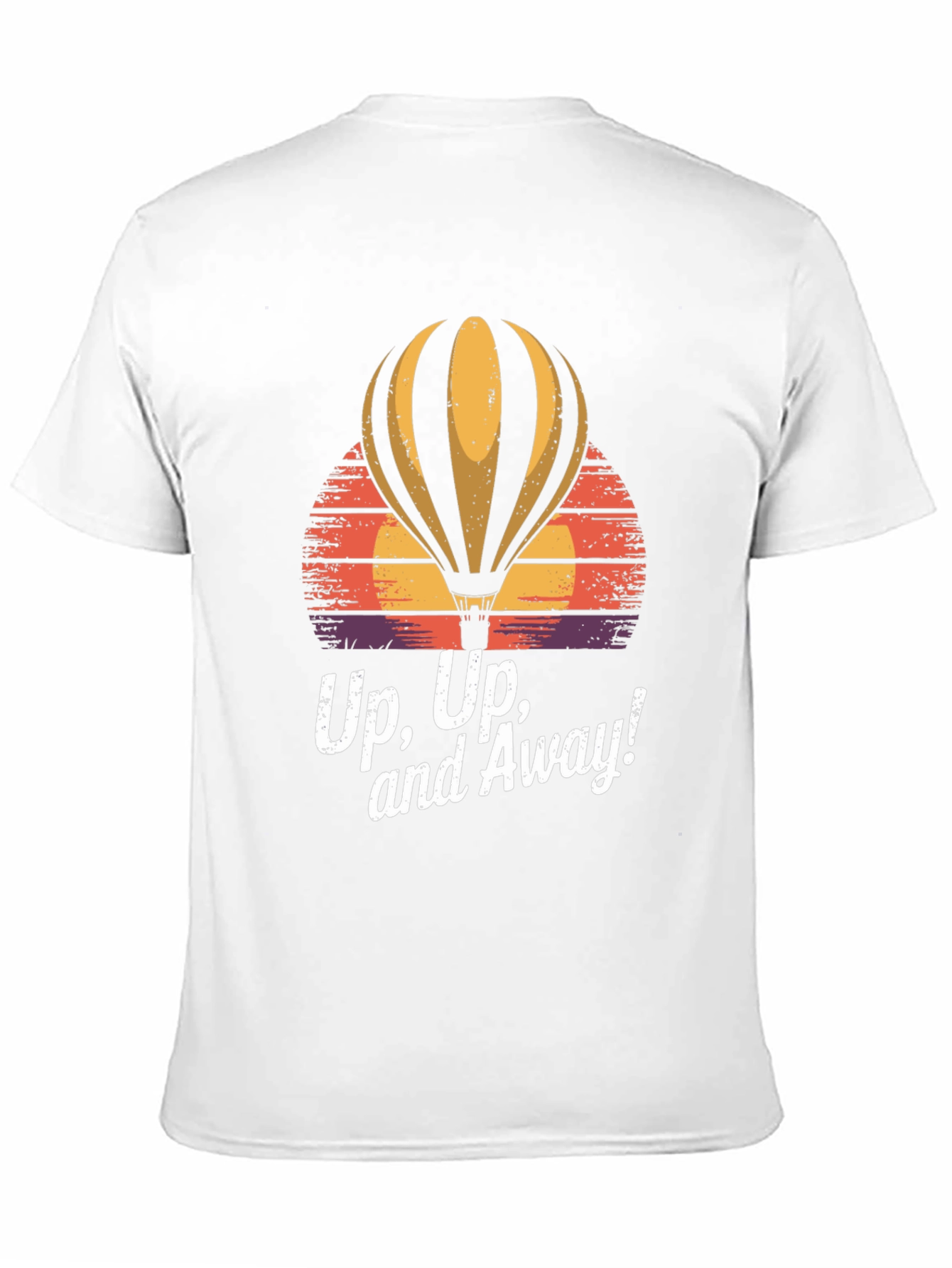 Black Up, Up, and Away! Graphic Tee - Hot Air Balloon Sunset view 11