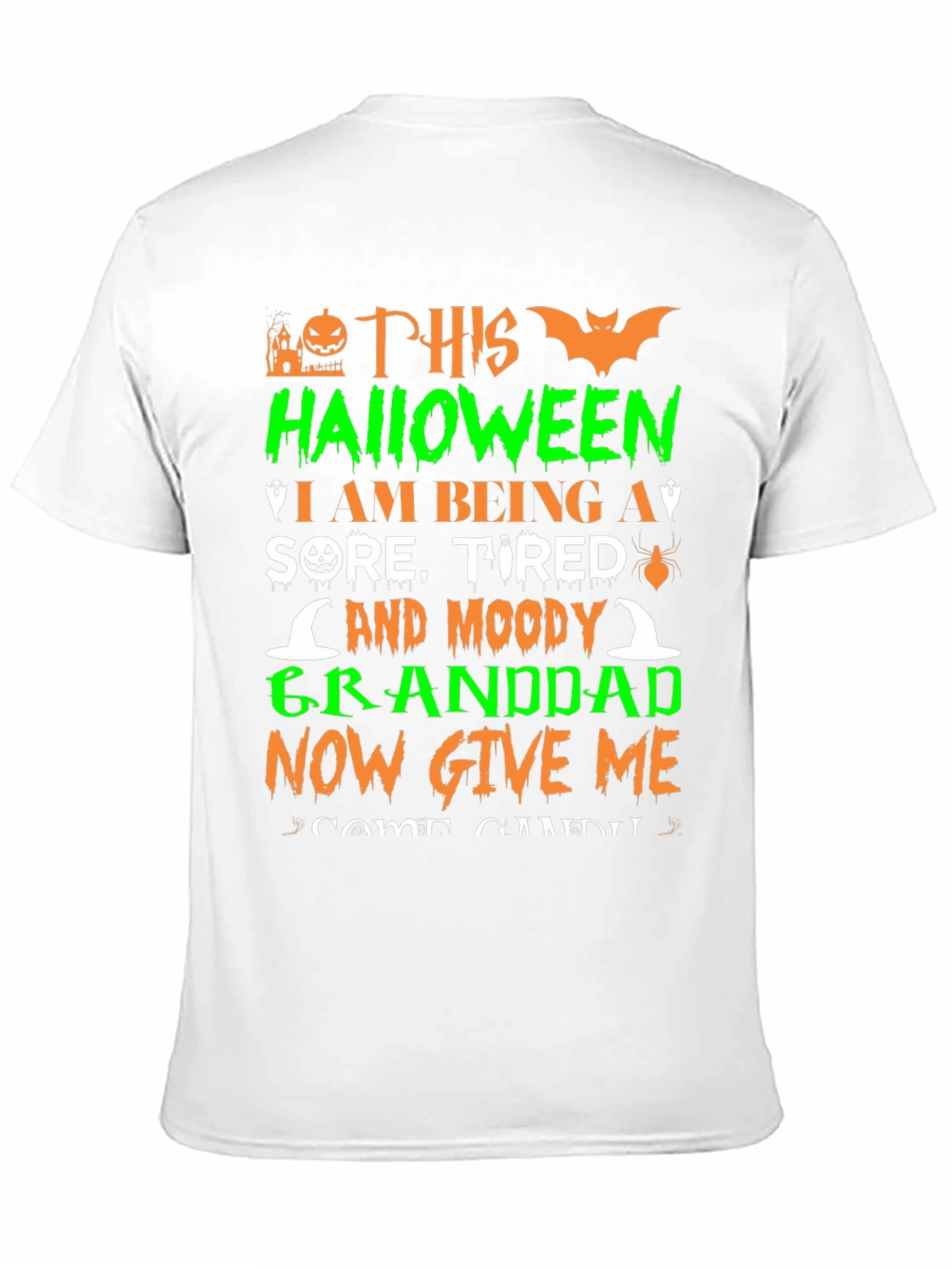 Black Funny Halloween Granddad T-Shirt view 11
