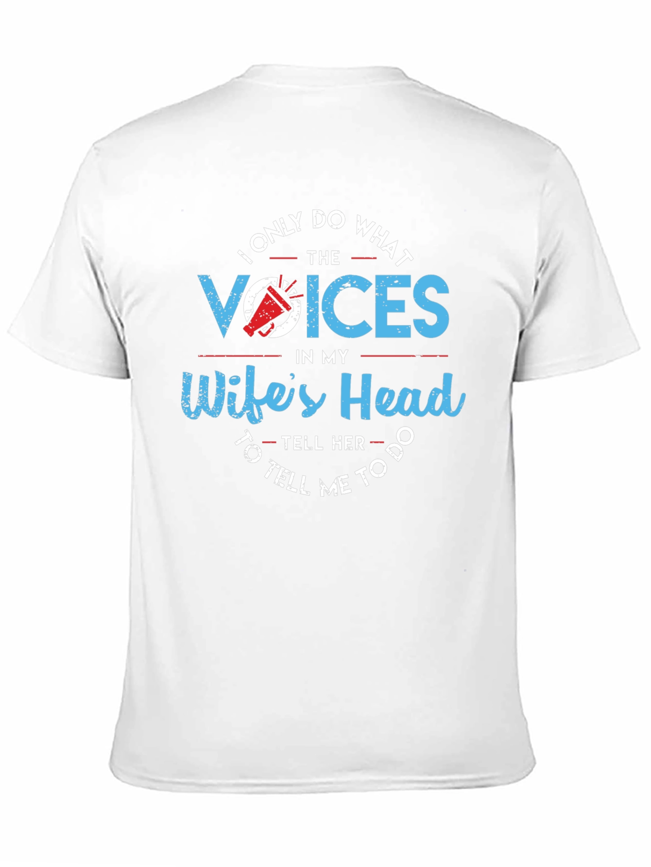 Black Humorous "Wife's Voices" Graphic T-Shirt view 11