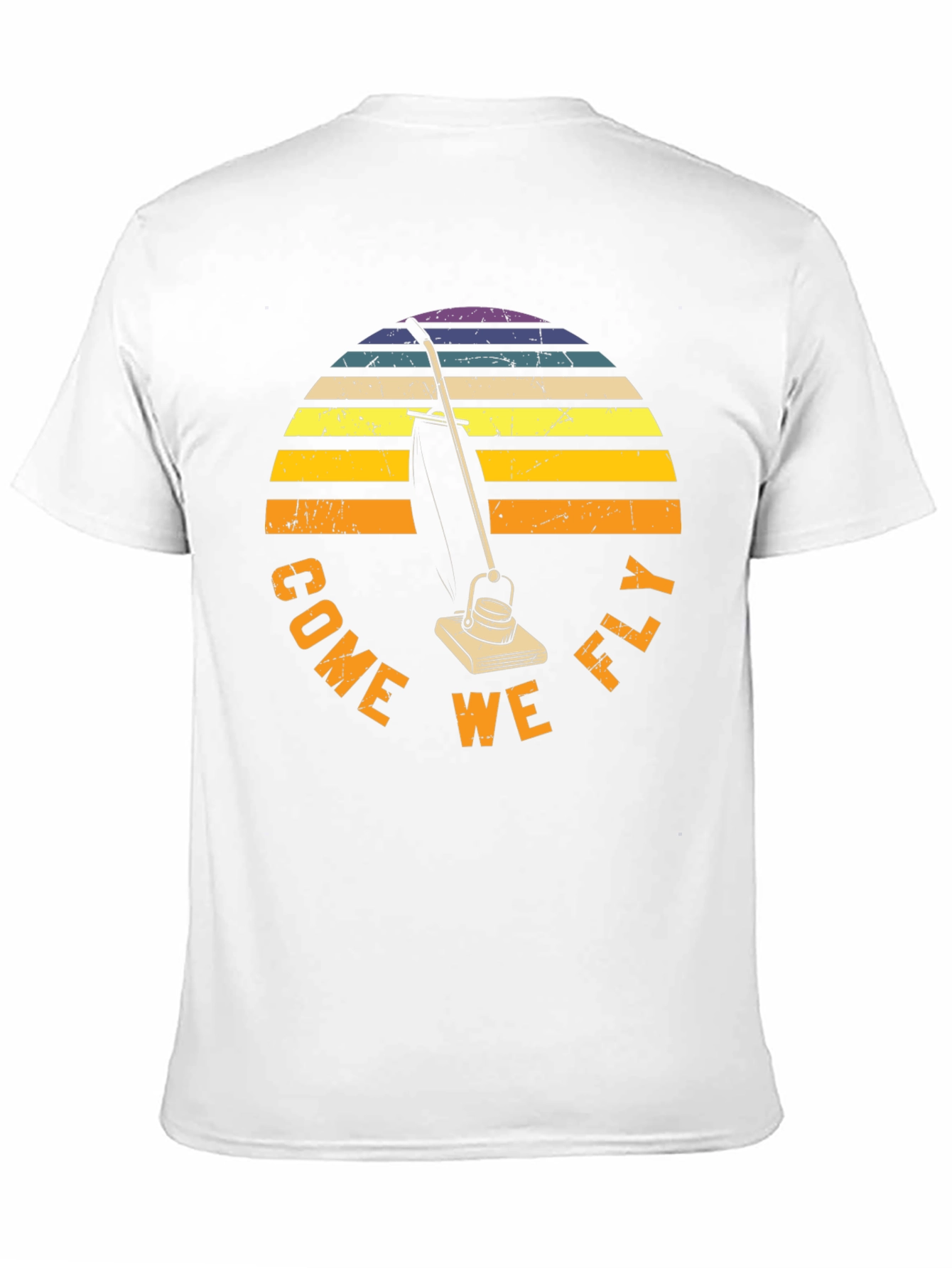 Black Come We Fly Vacuum T-Shirt Retro Sunset Tee view 11