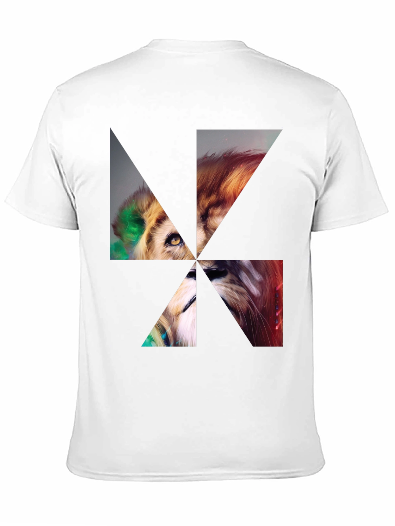 Black Abstract Lion Head Graphic T-Shirt view 11
