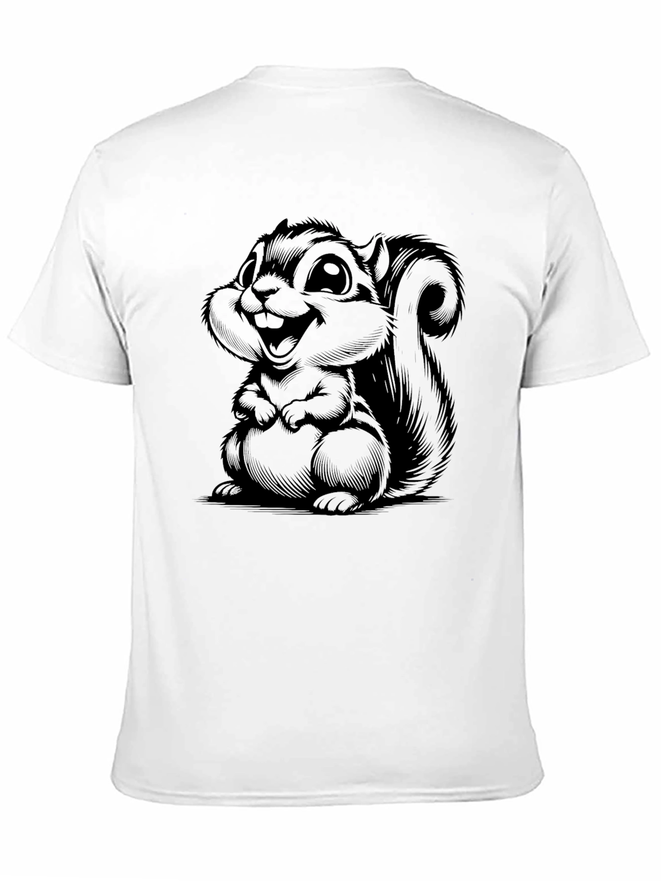 Black Cartoon Squirrel Graphic Tee - Soft Black T-Shirt view 11