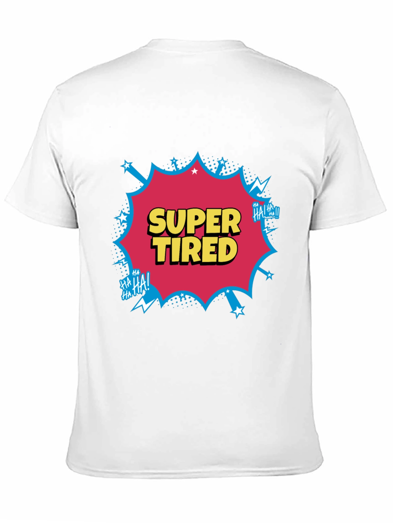 Black Super Tired Comic Graphic T-Shirt view 11
