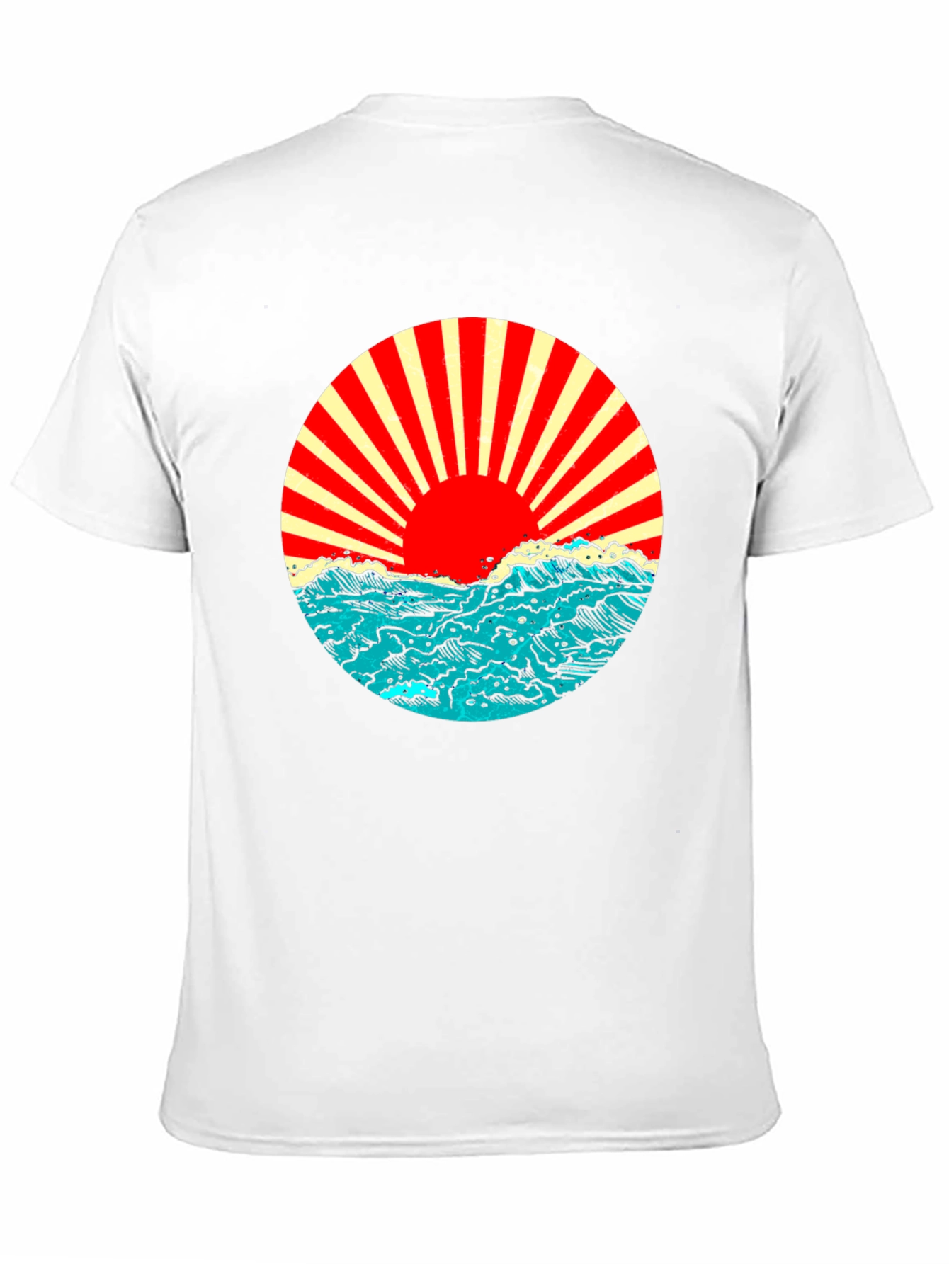 Black Rising Sun Ocean Wave Graphic Tee - Black view 11