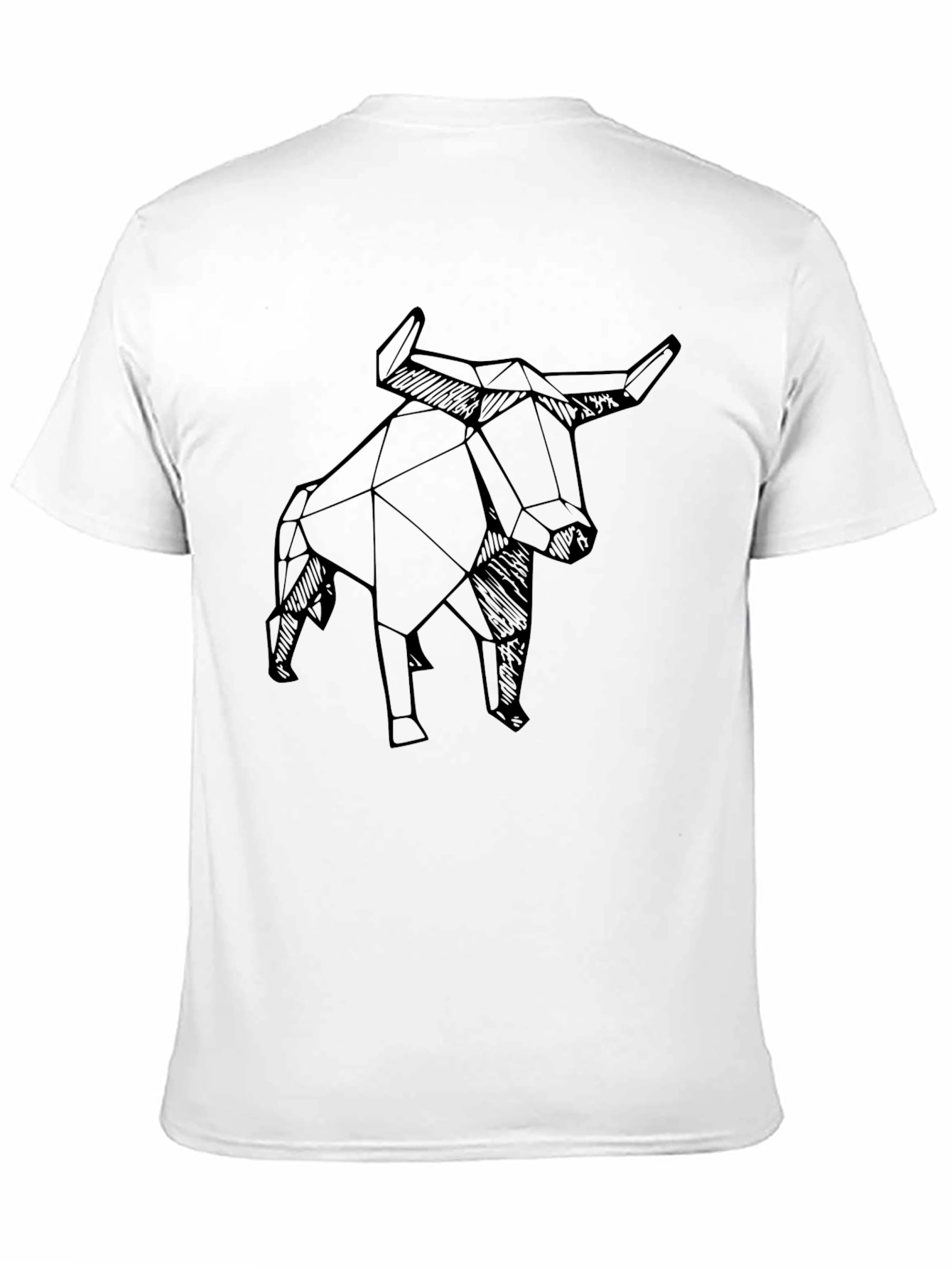 Black Geometric Bull T-Shirt - Modern Design view 11