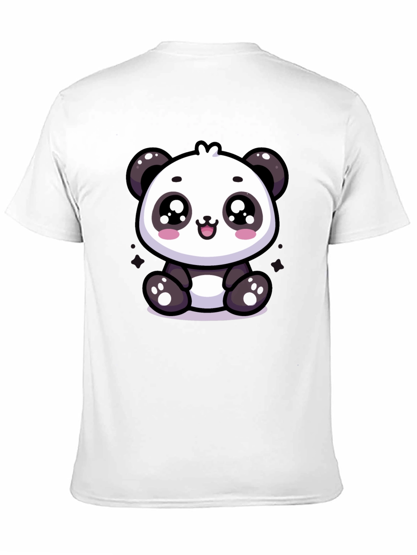 Black Cute Panda Graphic Tee - Soft Cotton Blend view 11