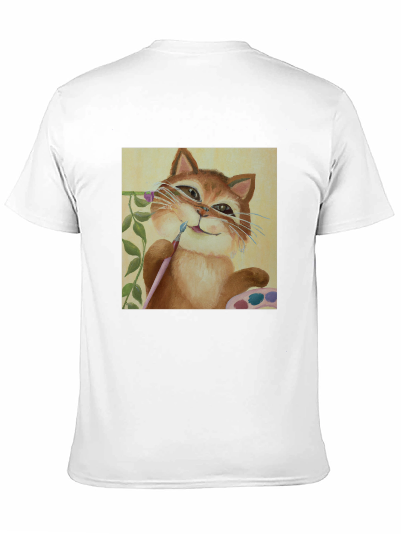 Cat Artist T-Shirt - Whimsical Painter Tee - 11