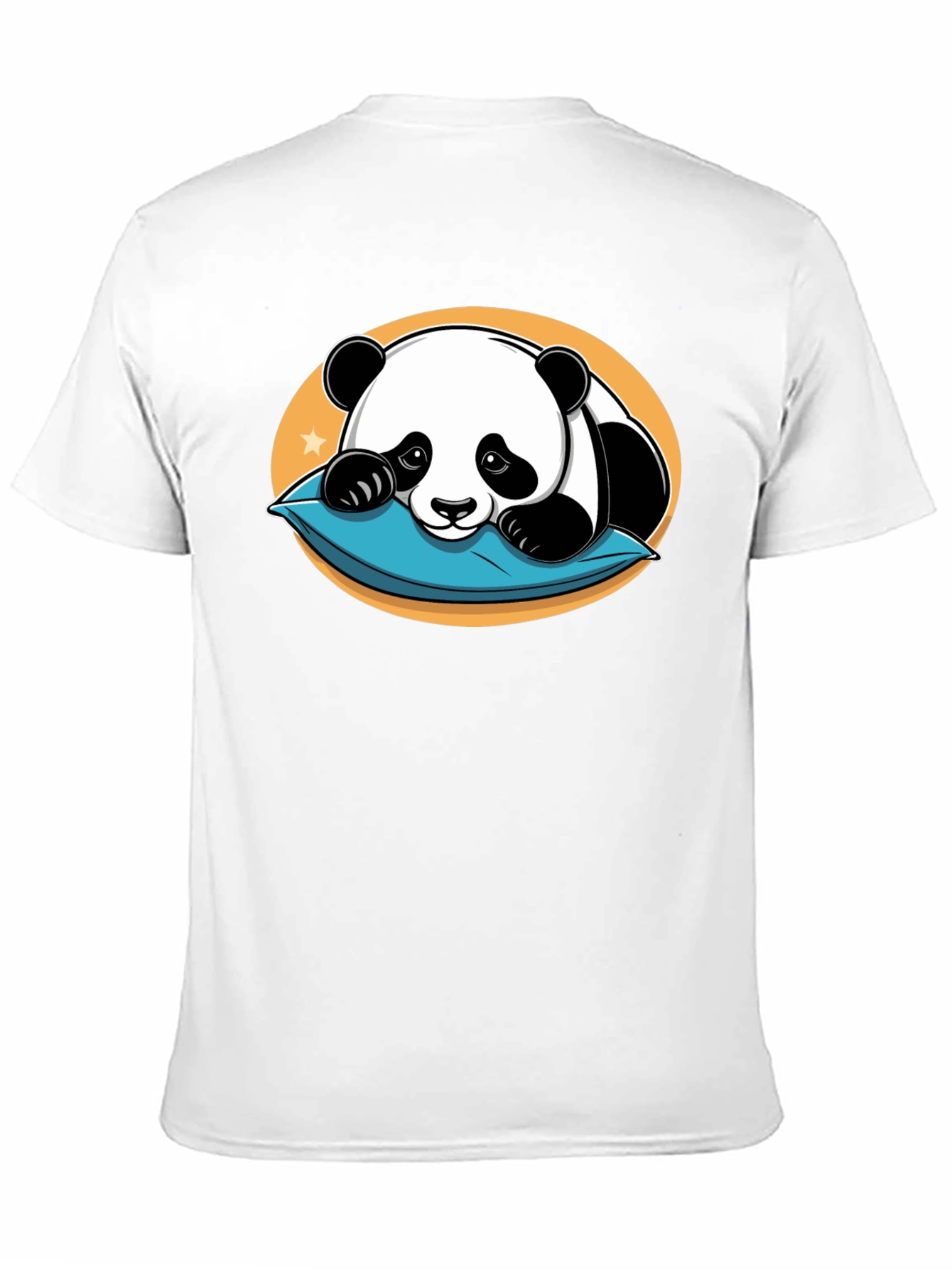 Black Cute Panda Pillow Black T-Shirt view 11