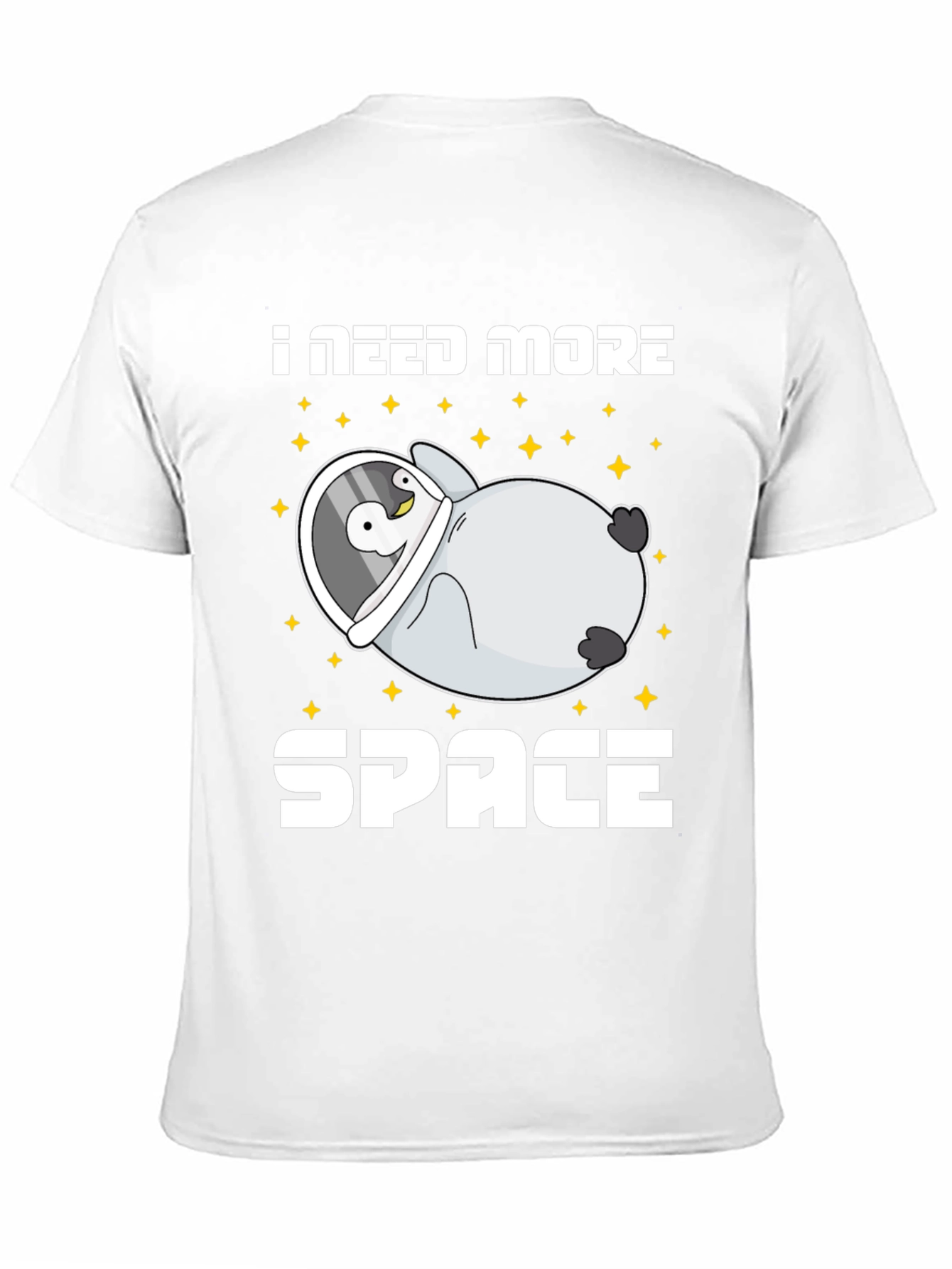 Black I Need More Space Penguin Astronaut T-Shirt view 11