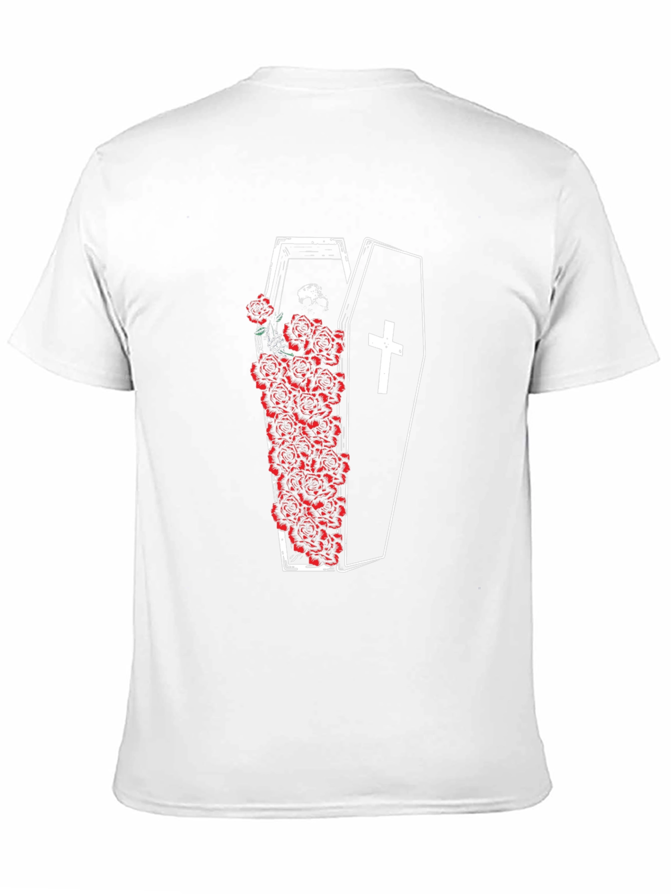 Black Coffin & Roses Graphic Tee - Unisex Black T-Shirt view 11