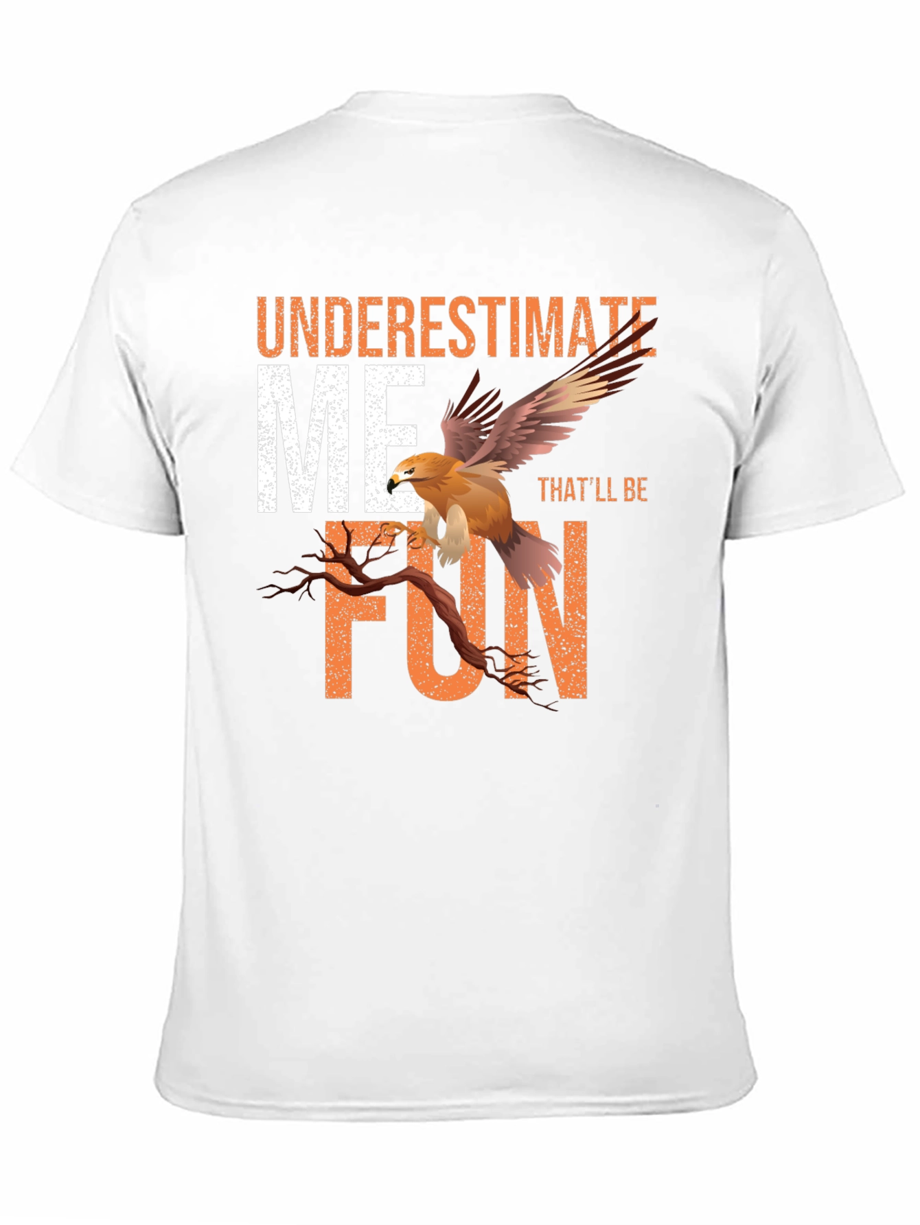 Black Underestimate Me T-Shirt with Eagle Design view 11