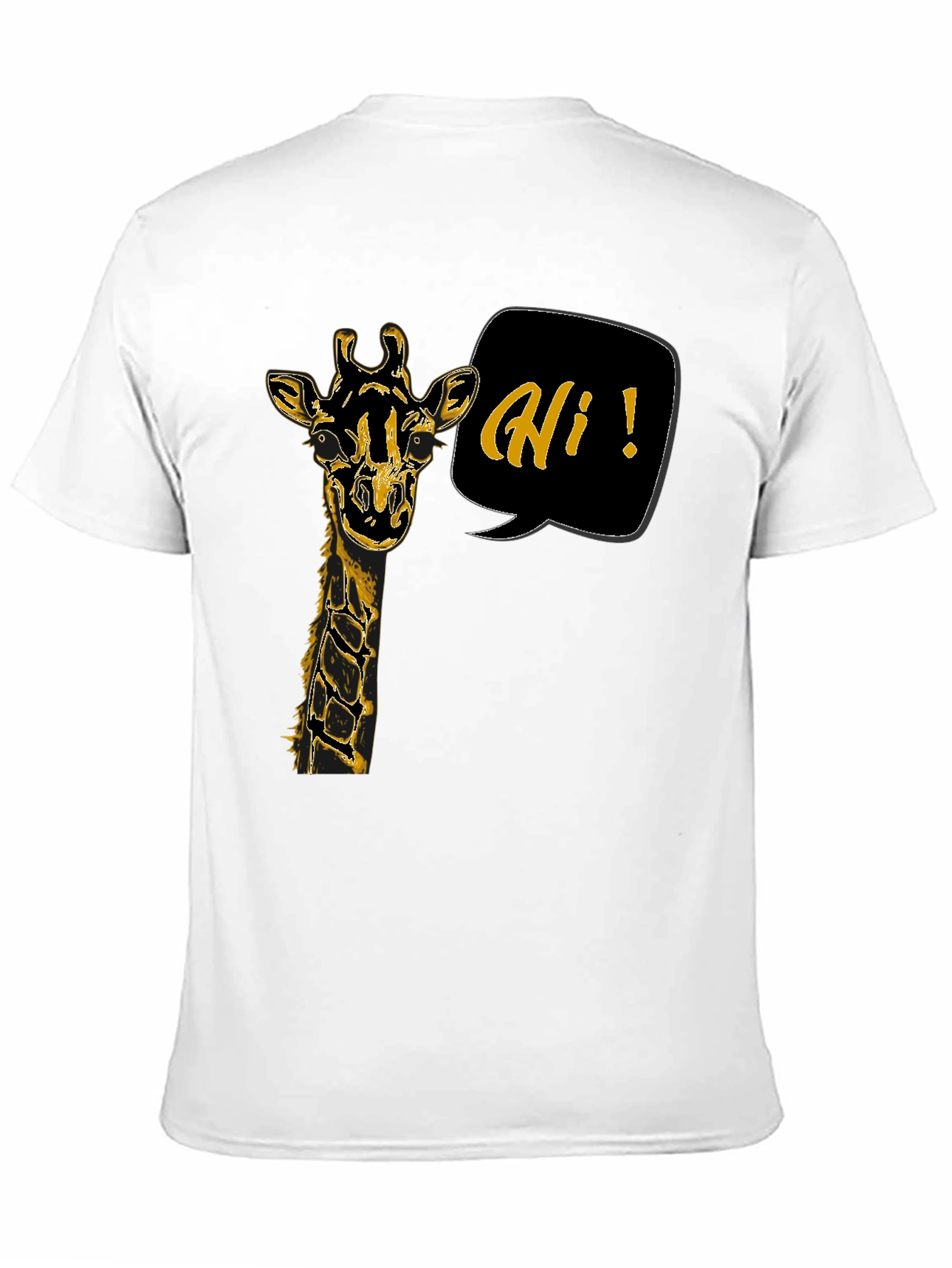 Black Giraffe Hi Graphic Tee - Black Unisex T-Shirt view 11