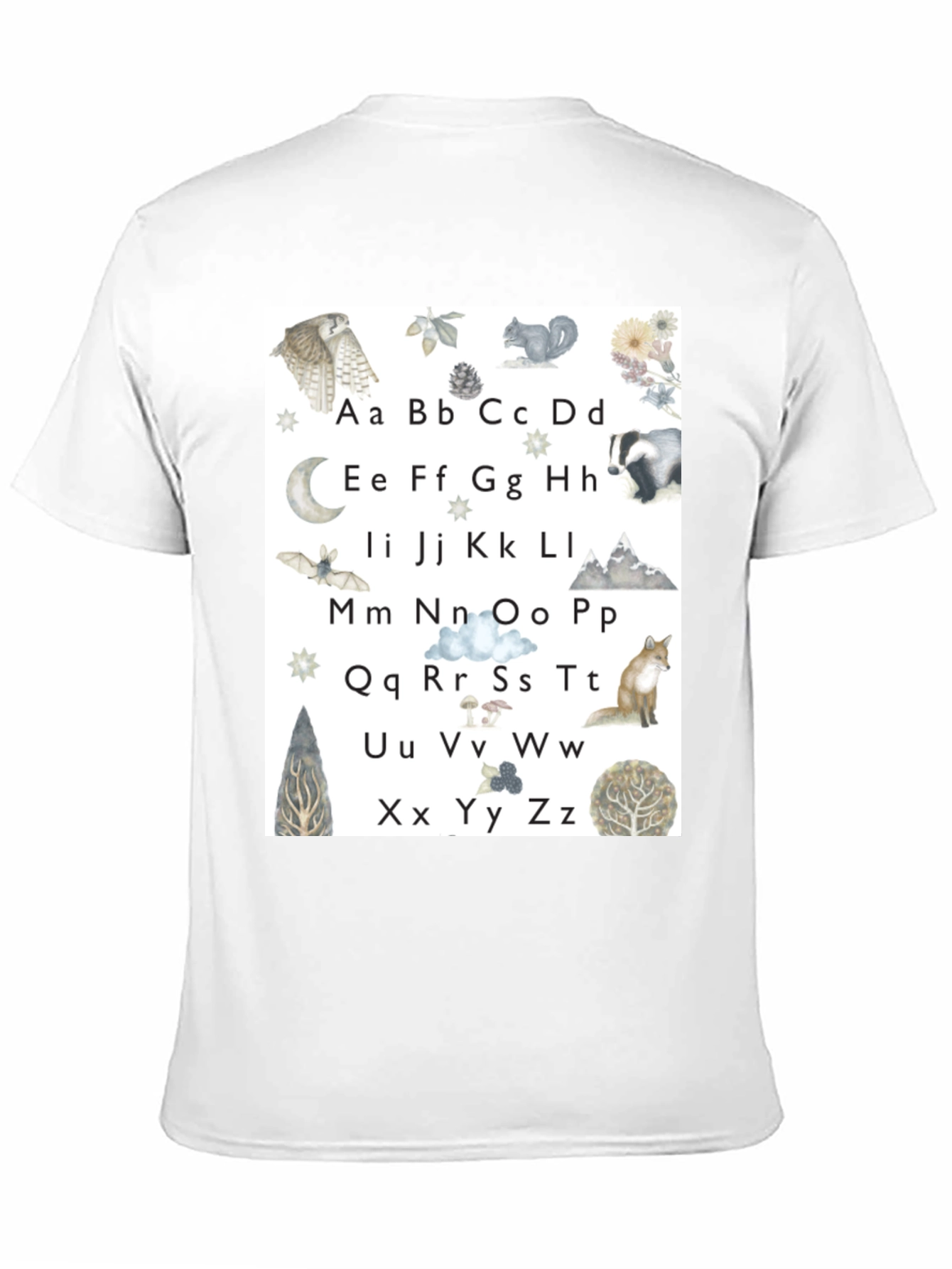 Black Alphabet Animal Black T-Shirt view 11