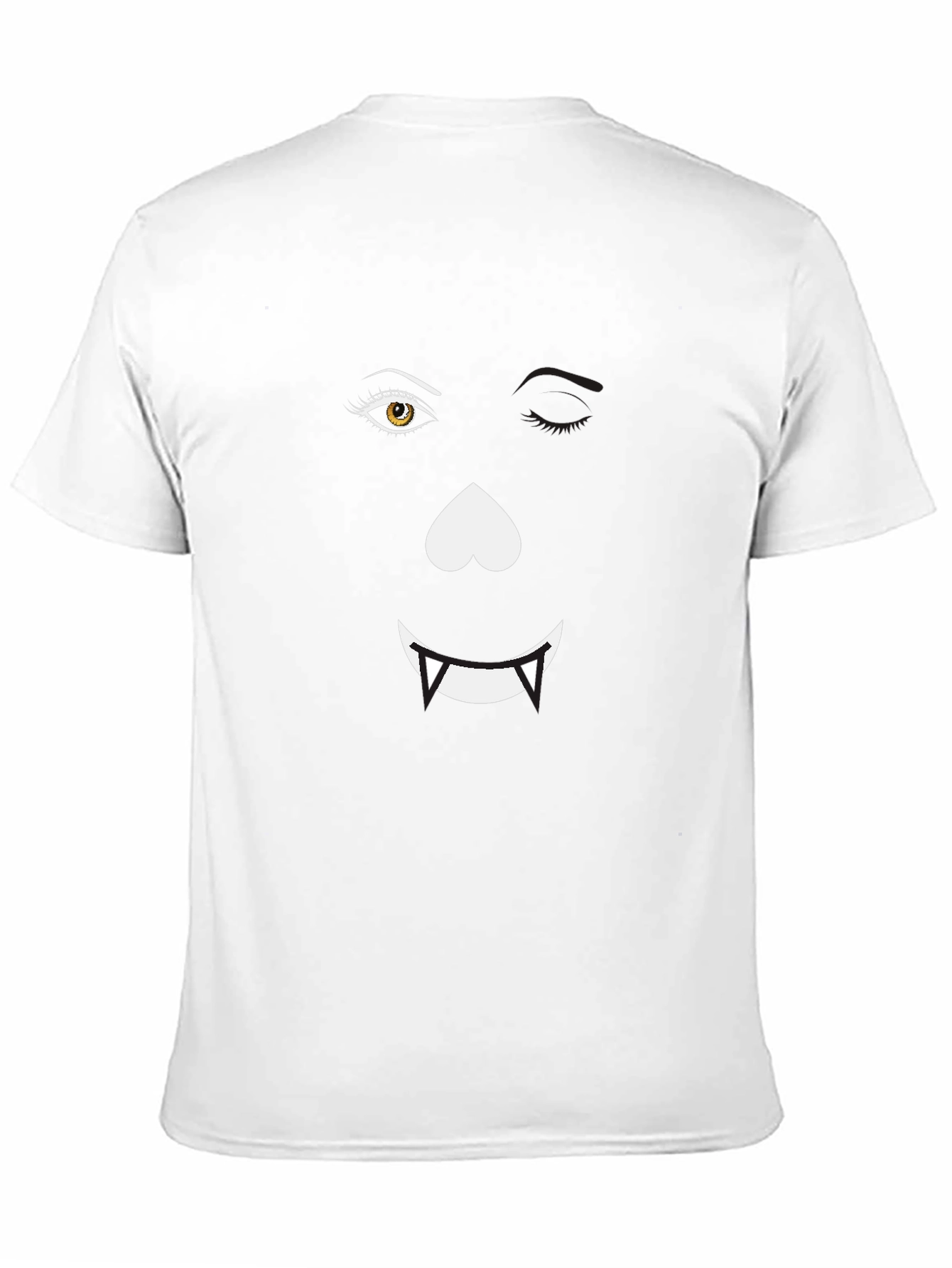 Black Funny Vampire Face Graphic Black T-Shirt view 11