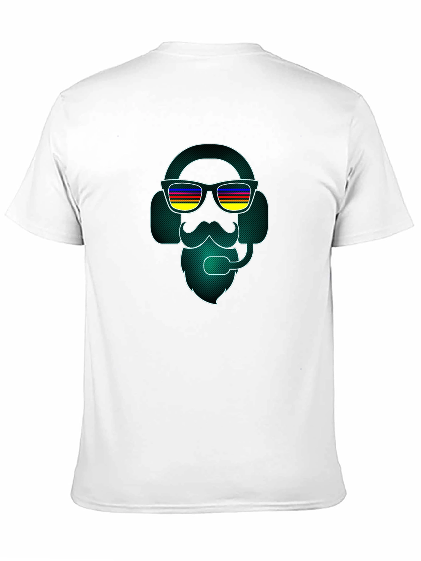 Black Retro Gamer T-Shirt - Headphone Beard Graphic Tee view 11