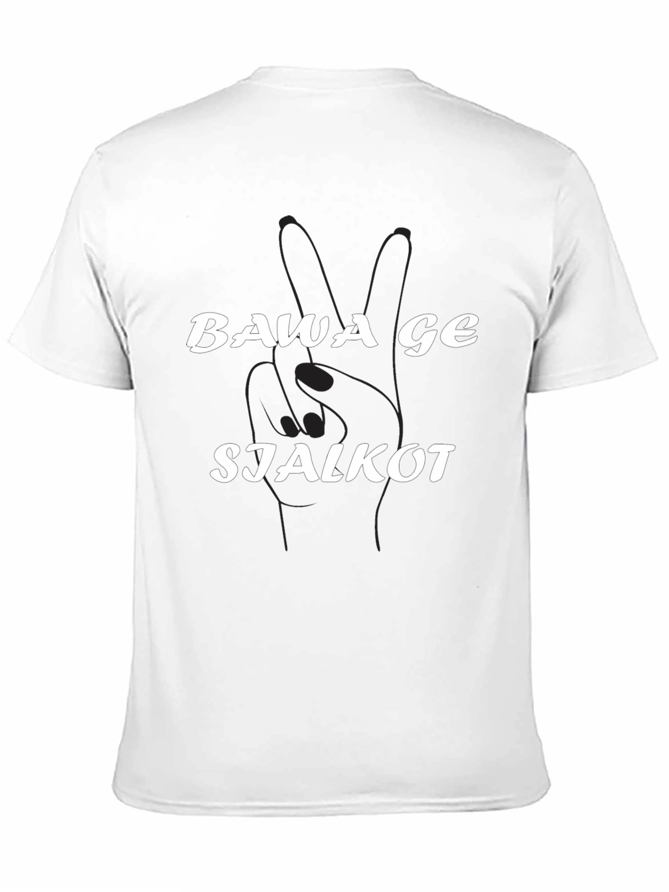 Black Bawa Ge Sjalkot Black Graphic Tee - Peace Sign T-Shirt view 11