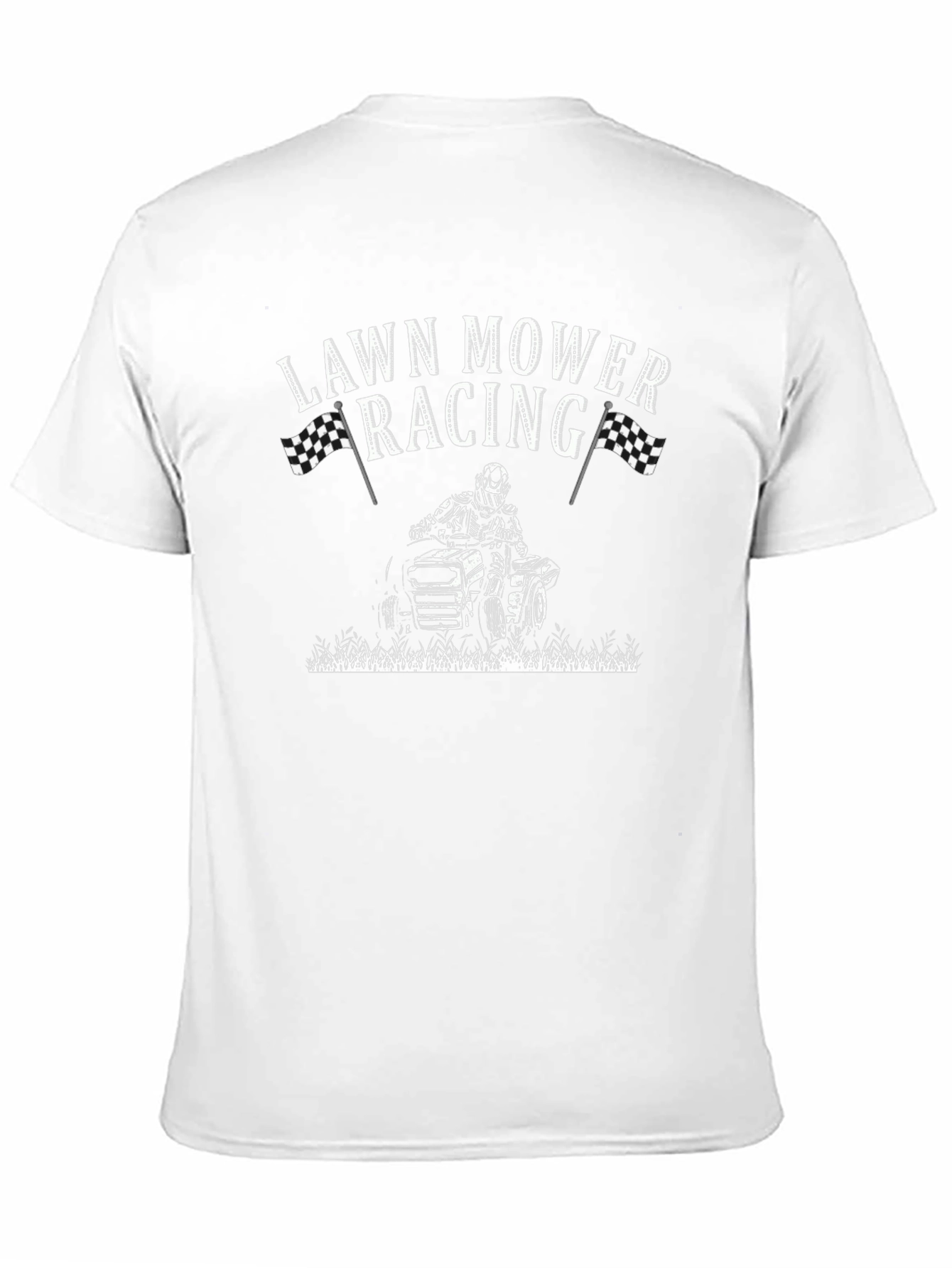 Black Lawn Mower Racing Graphic T-Shirt view 11