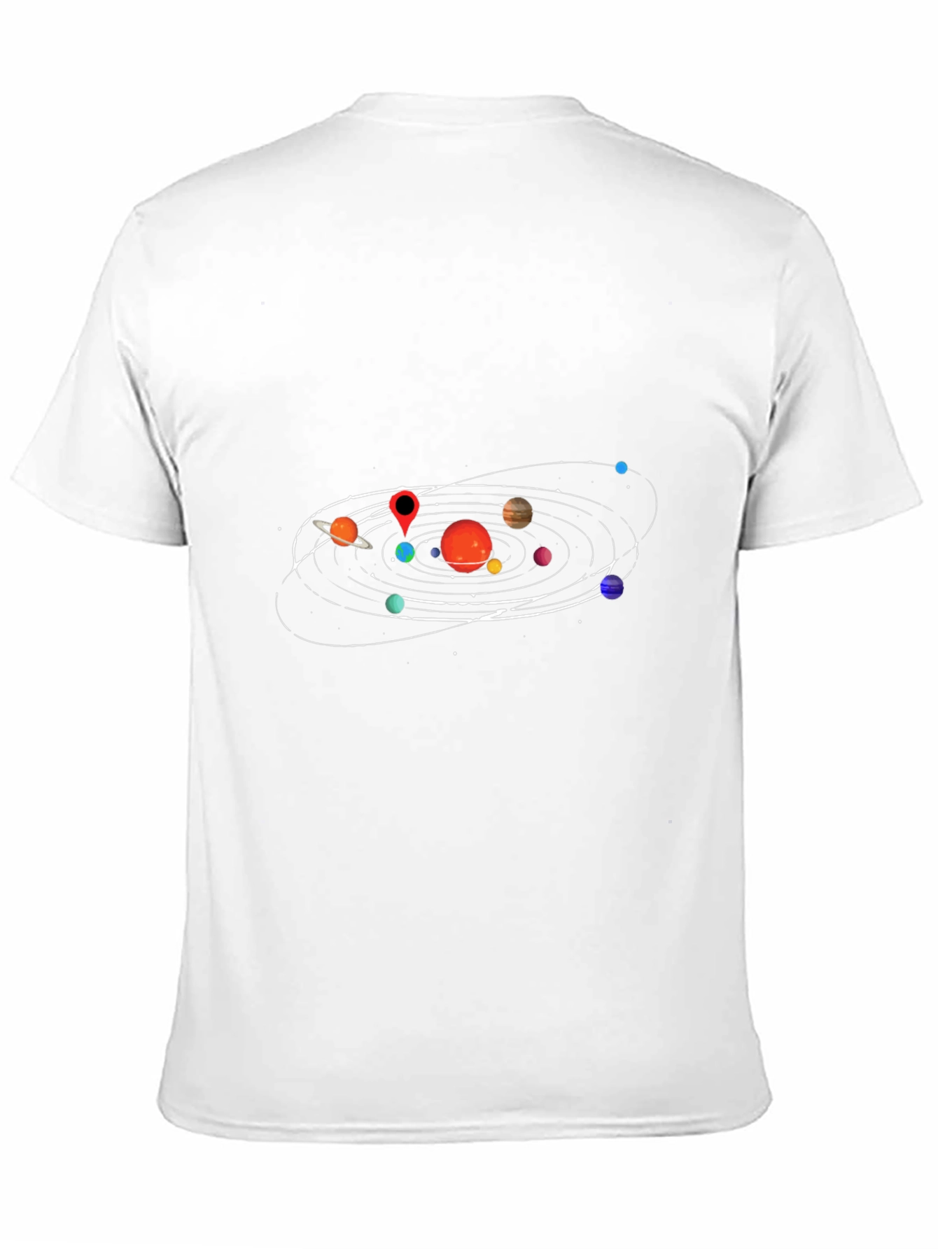 Black Solar System Graphic Black T-Shirt view 11