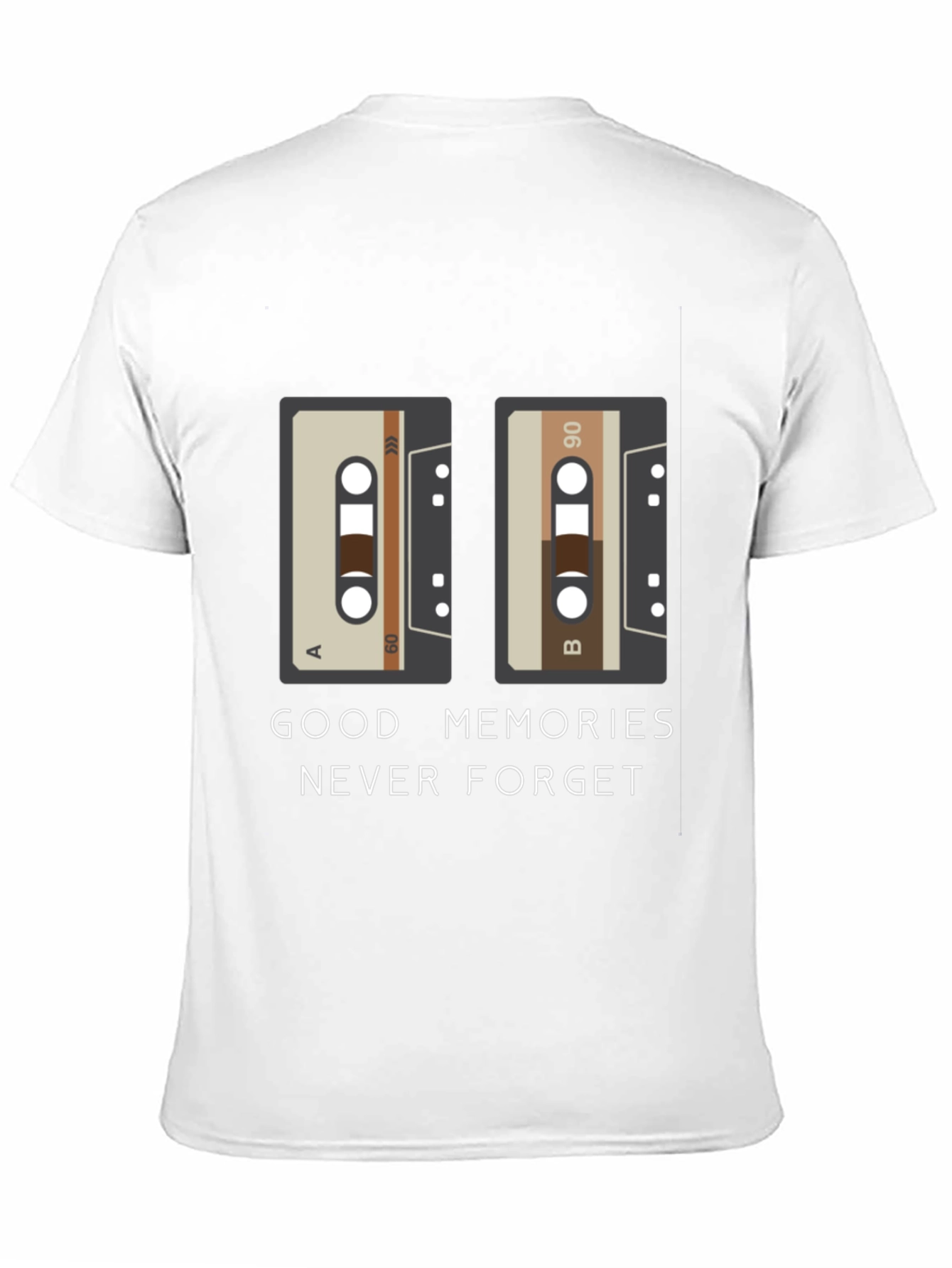 Black Good Memories Never Forget Cassette Tape T-Shirt view 11