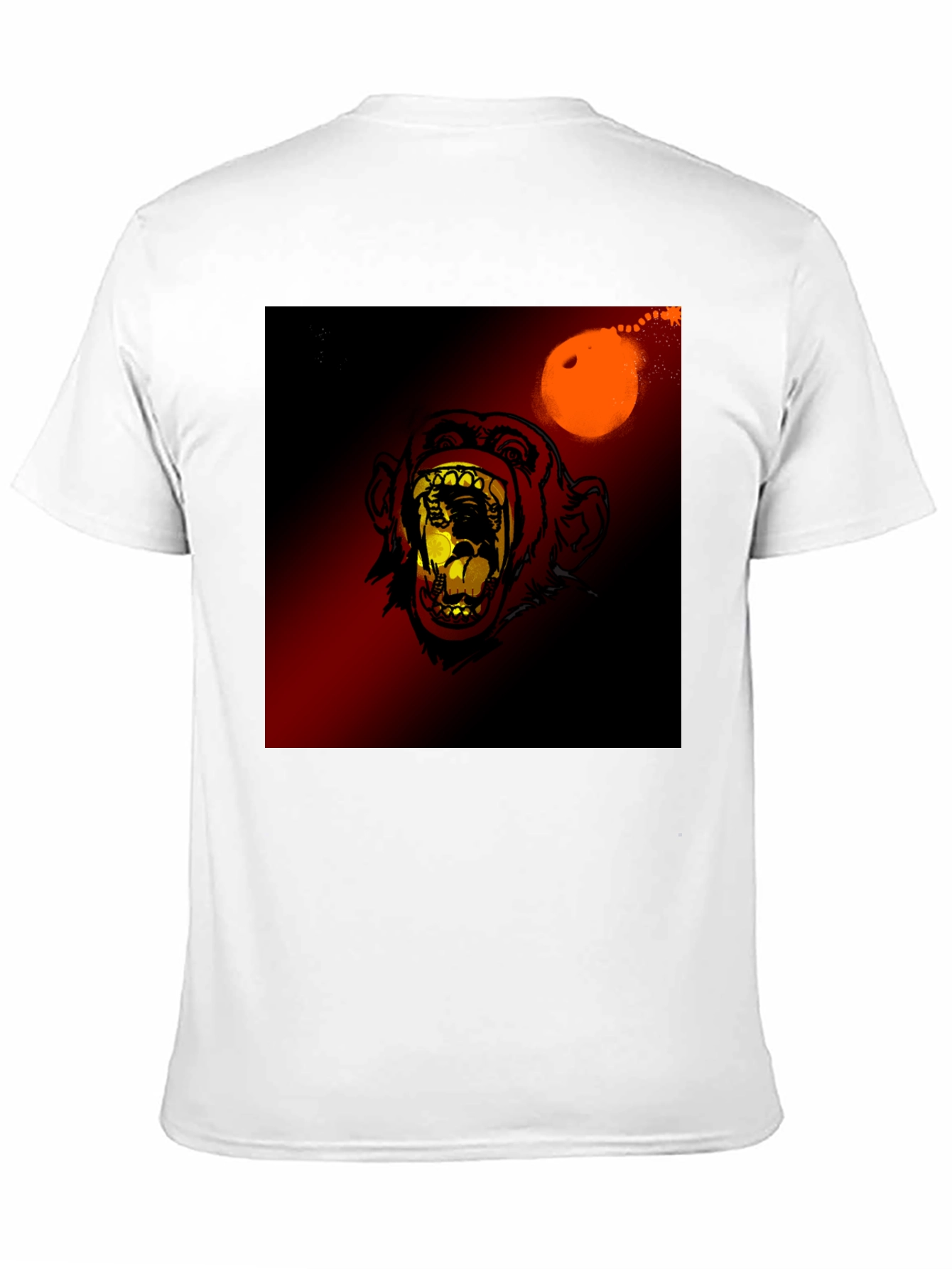 Black Monkey Face Graphic Print T-Shirt view 11