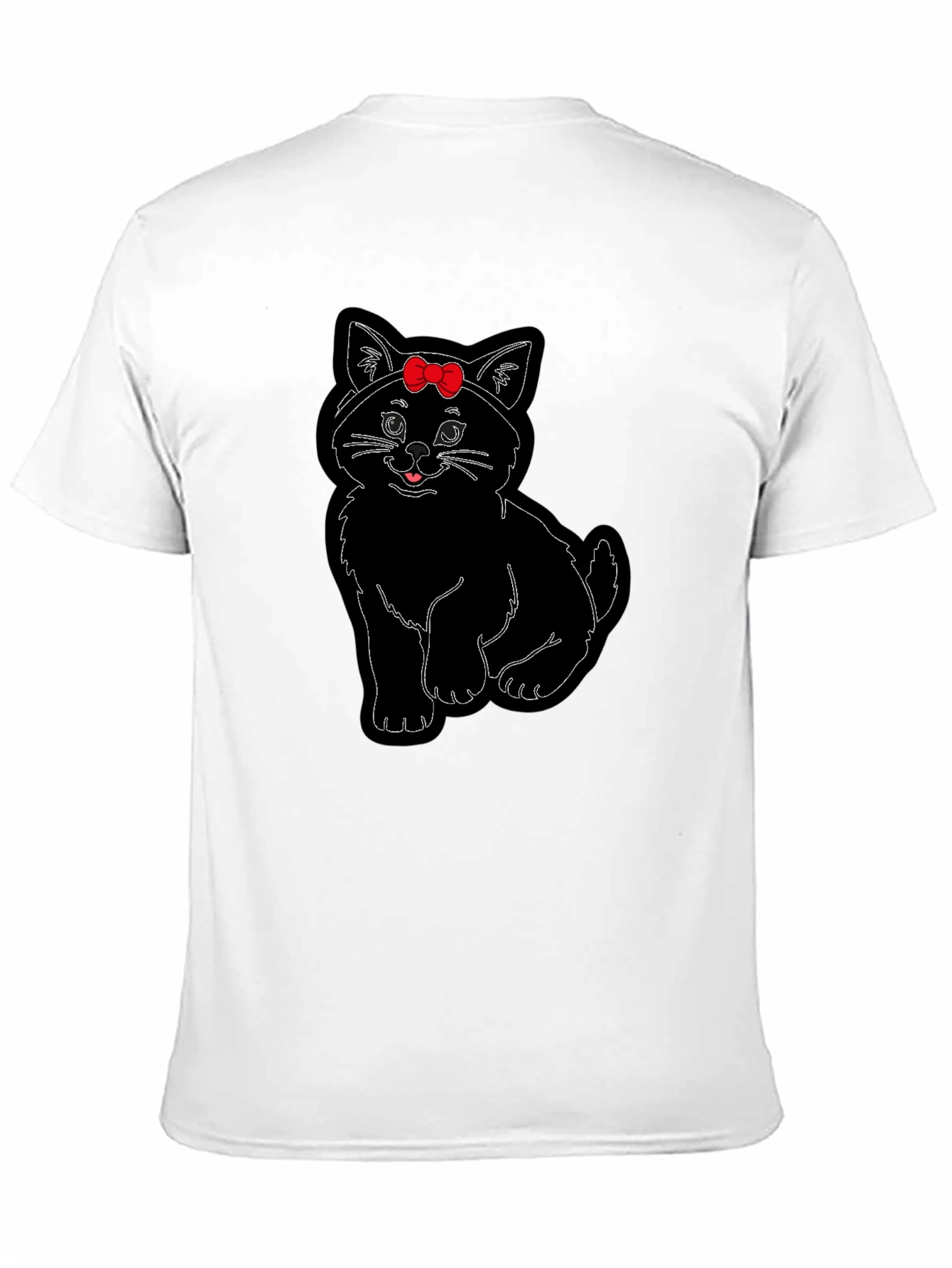 Black Cute Cat T-Shirt with Bow view 11