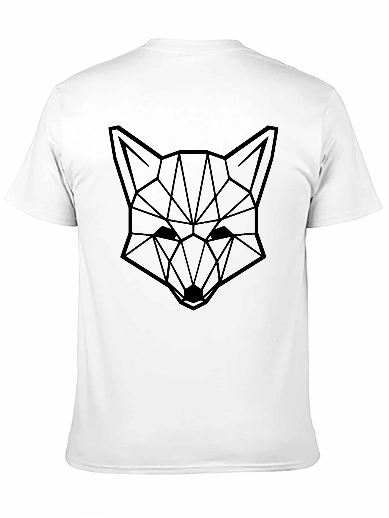 Black Geometric Fox Head Graphic Black T-Shirt view 11