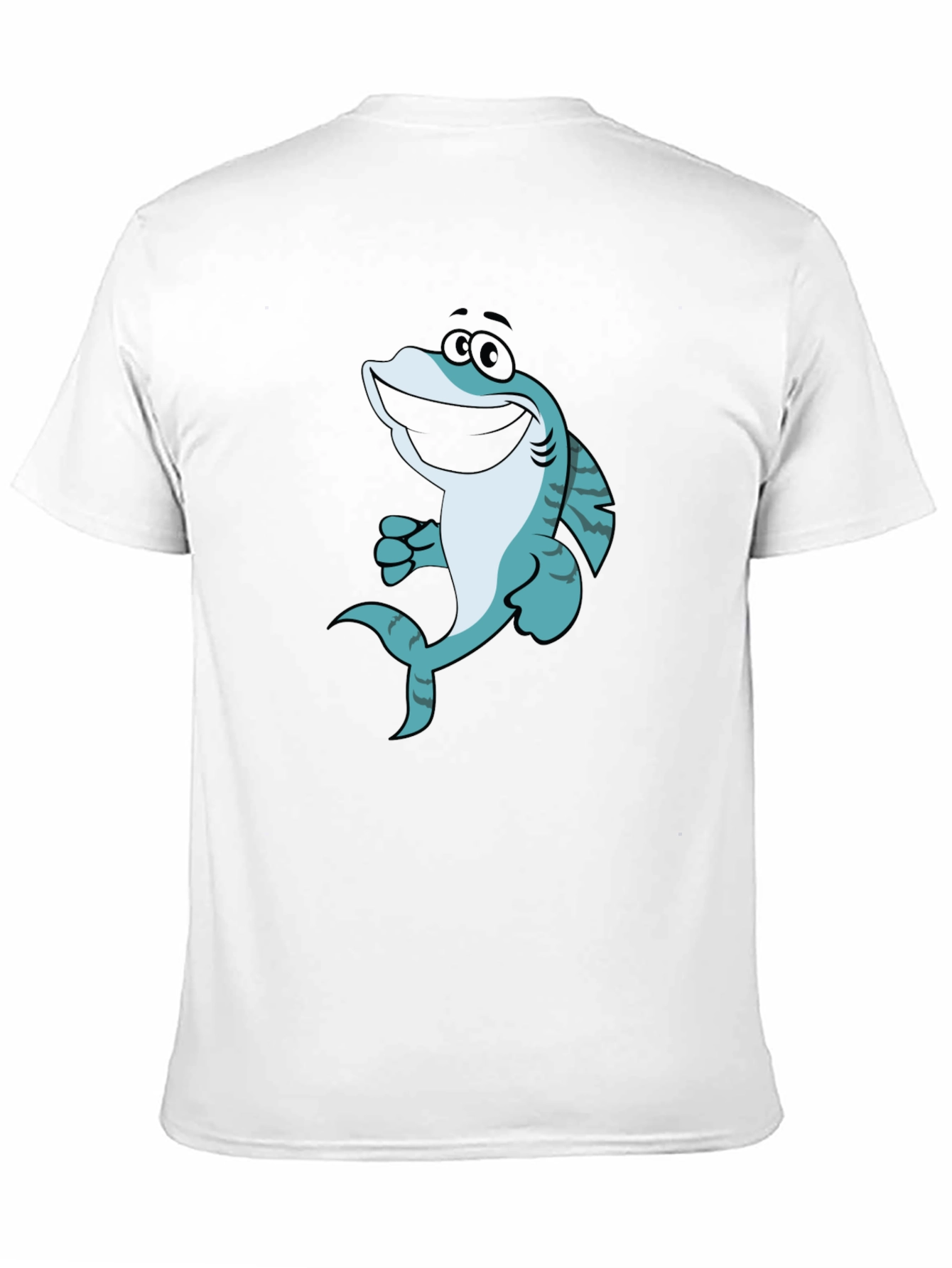 Black Cartoon Shark Graphic T-Shirt - Black view 11