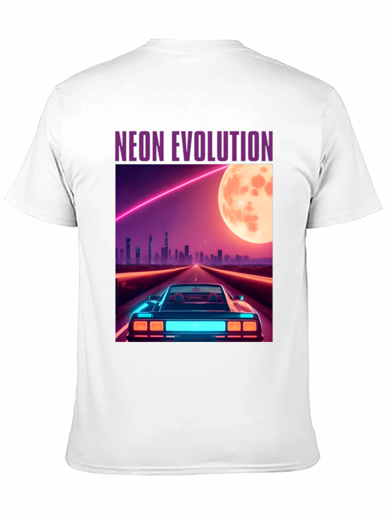 Black Neon Evolution Car Graphic Tee - Retro Style view 11