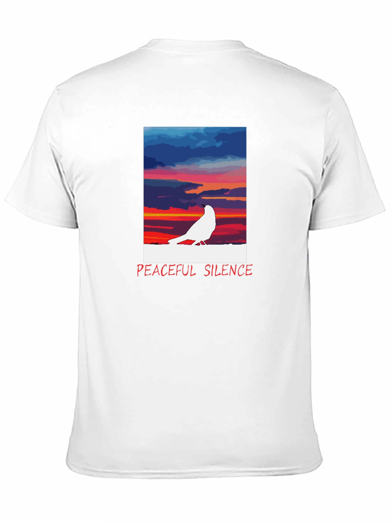 Black Peaceful Silence Graphic T-Shirt view 11