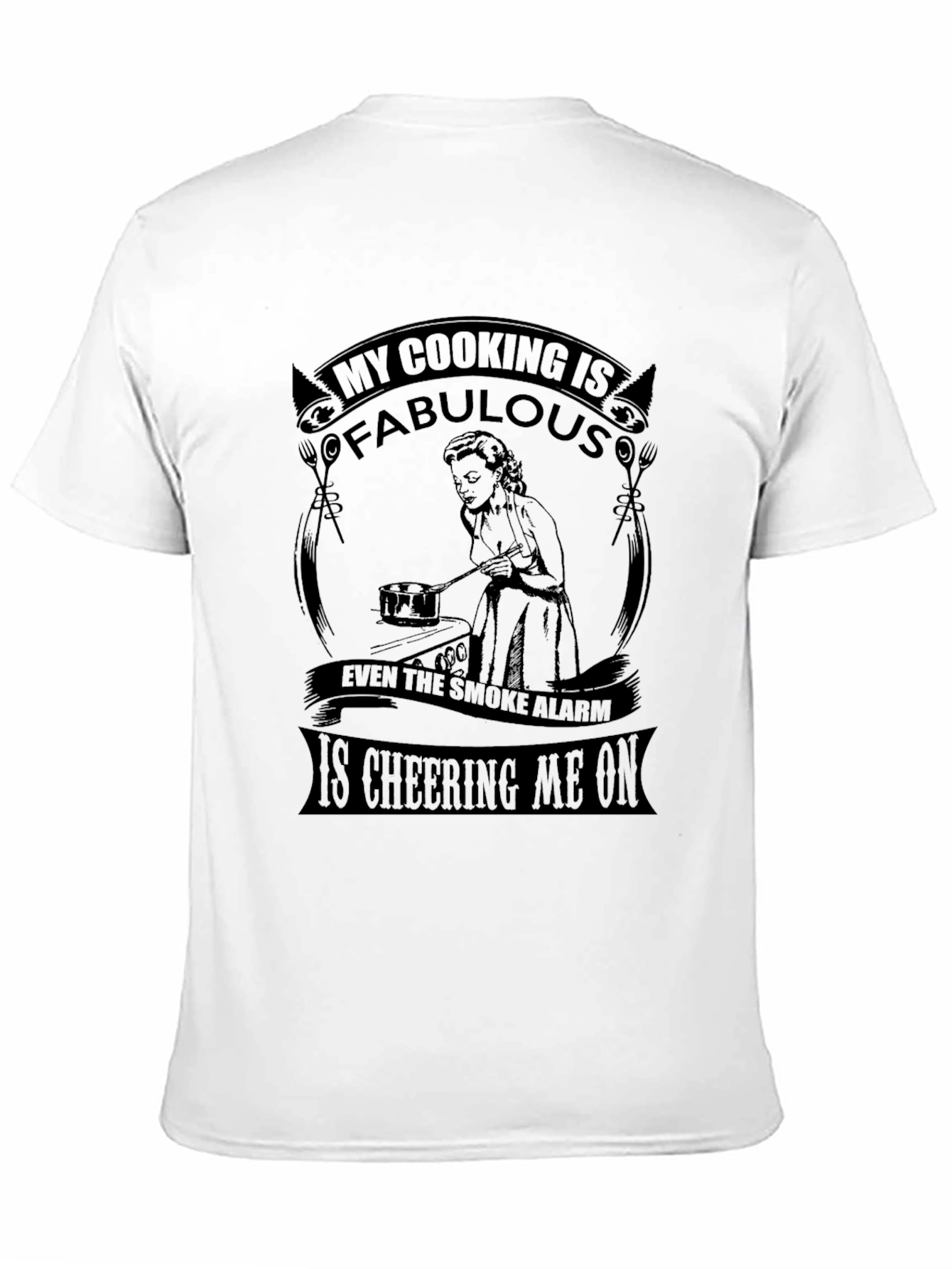 Black Funny Cooking T-Shirt - My Cooking is Fabulous view 11