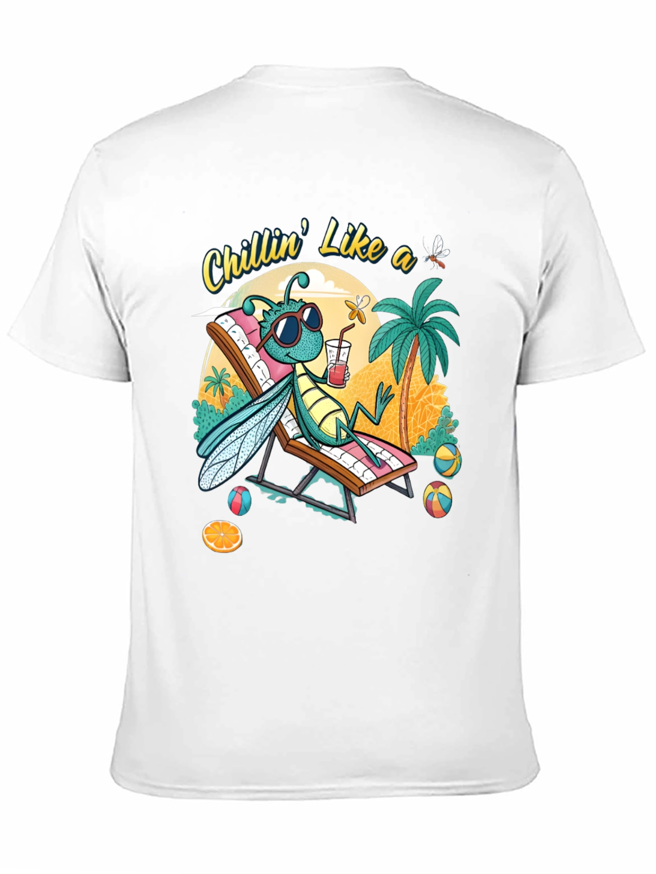 Black Chillin' Bug Graphic T-Shirt - Summer Vibes view 11
