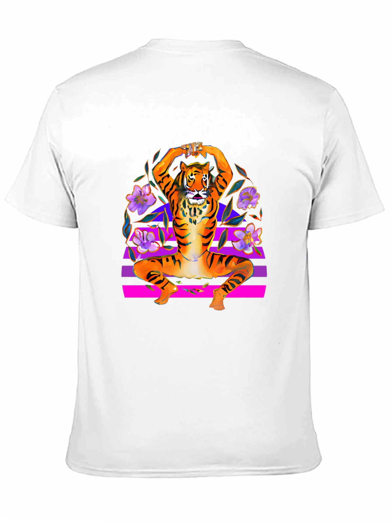 Black Tiger Pose Black T-Shirt view 11