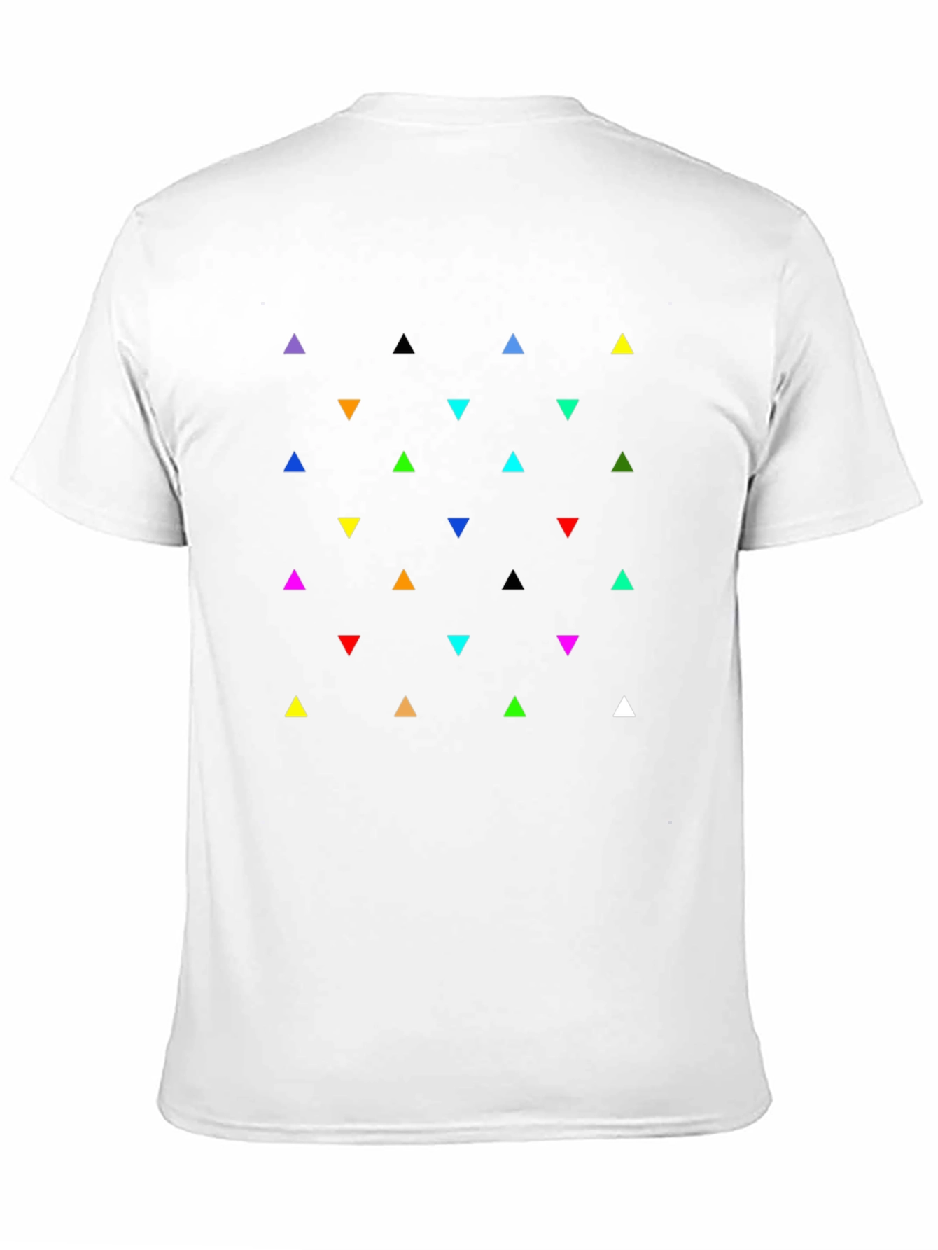 Black Funky Geometric Triangle Pattern Tee view 11