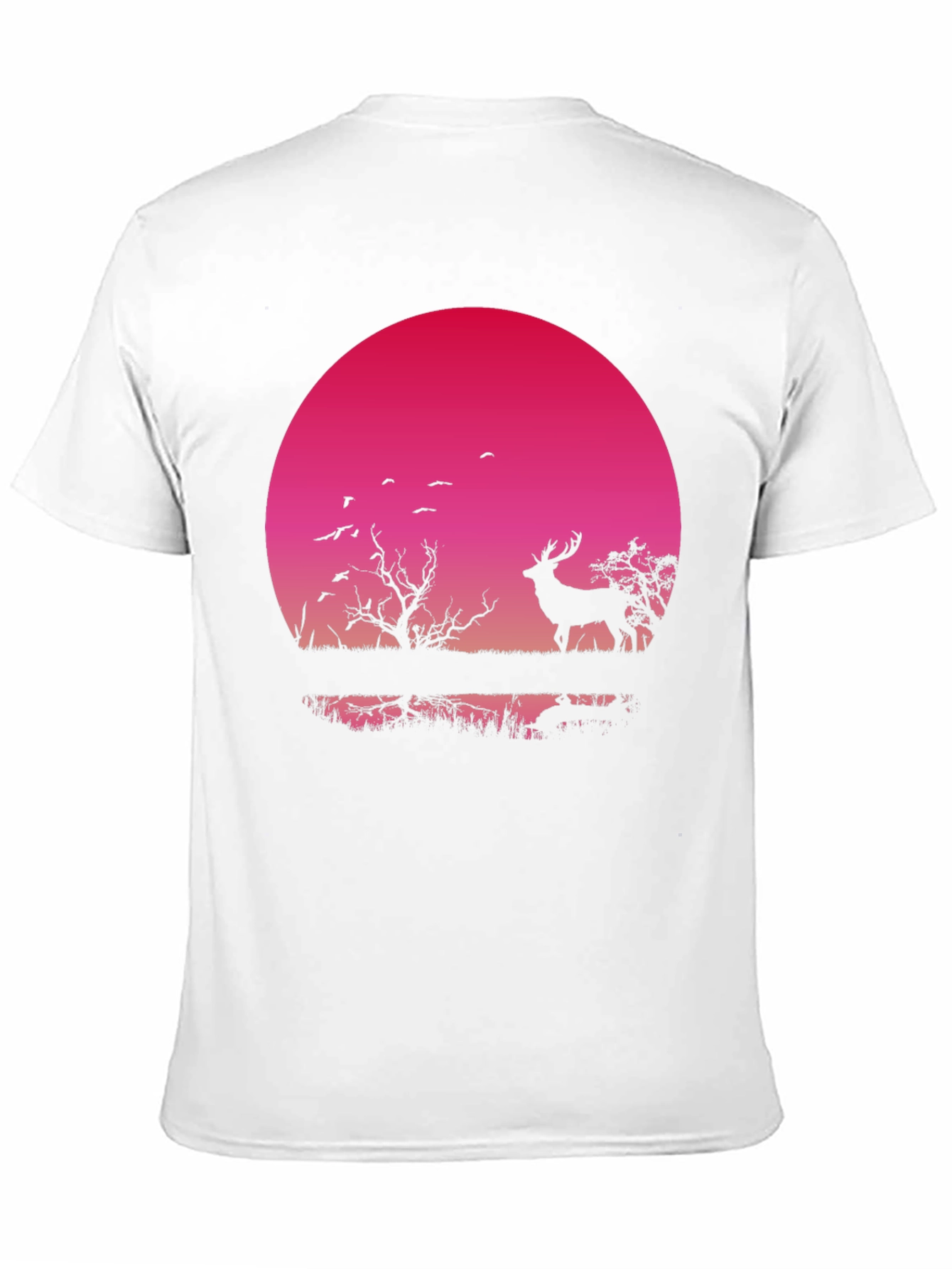 Black Deer Silhouette T-Shirt - Sunset Design view 11