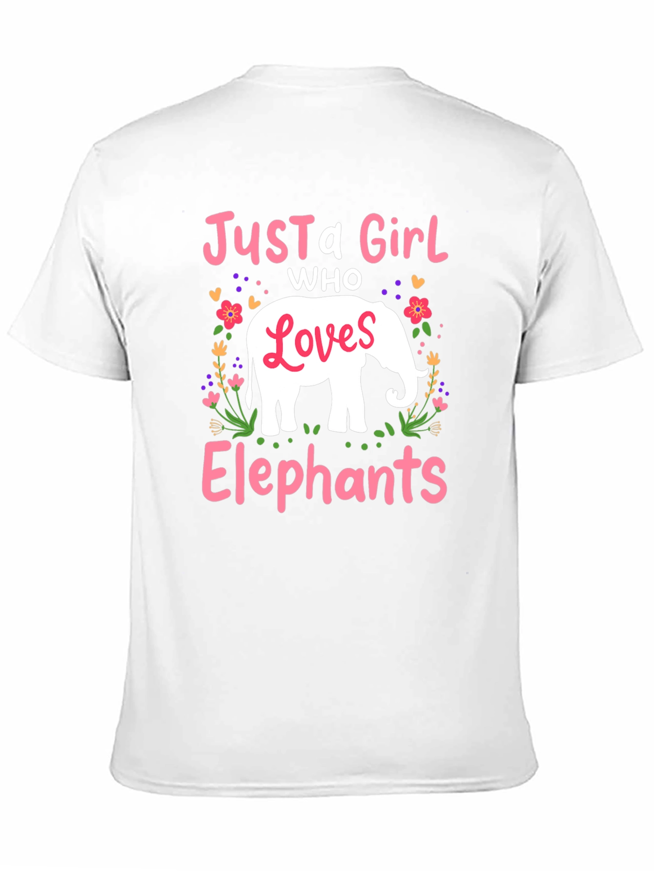 Black Just a Girl Who Loves Elephants T-Shirt view 11